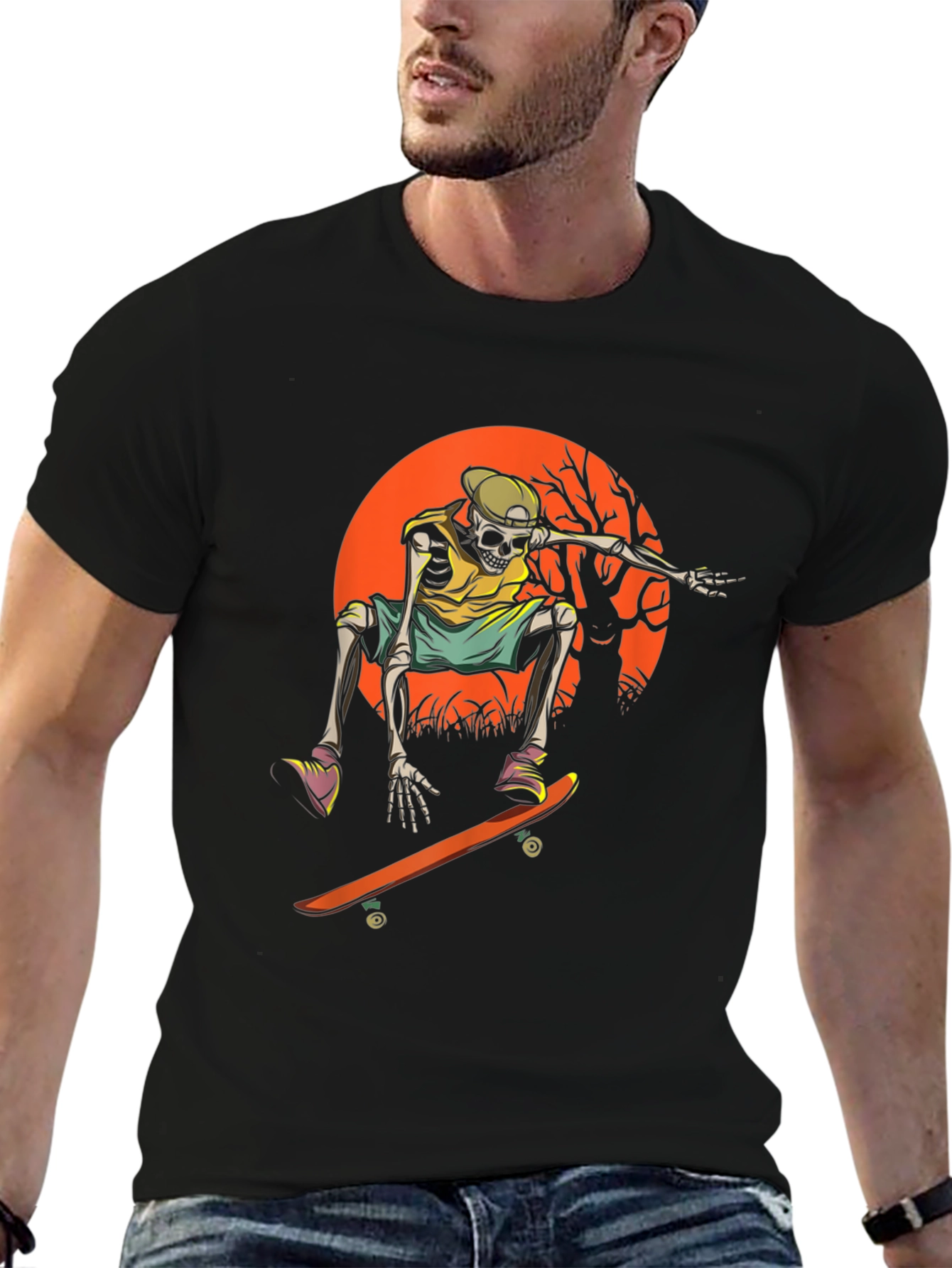Skateboard Skeleton Graphic Tee