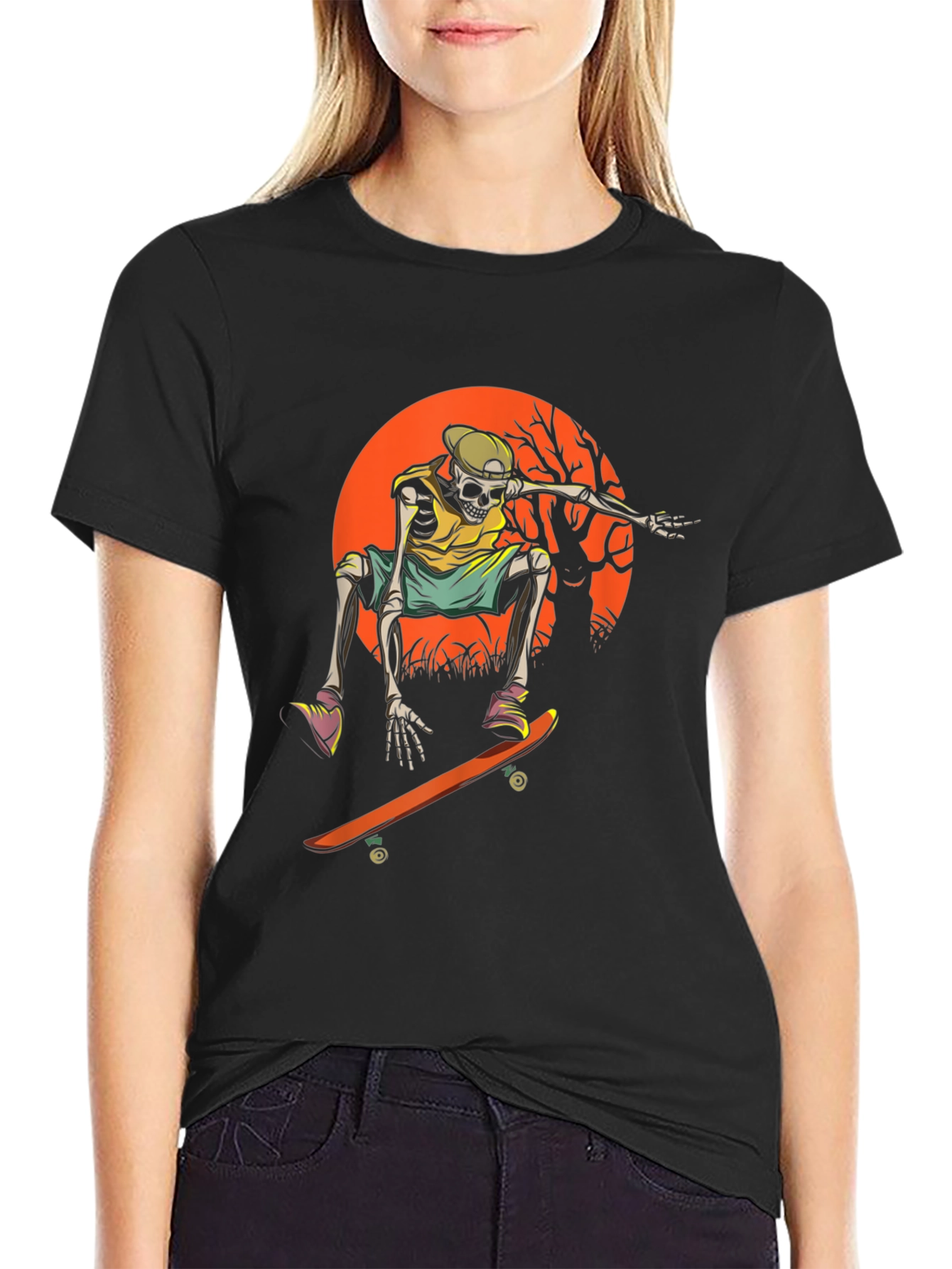 Skateboard Skeleton Graphic Tee