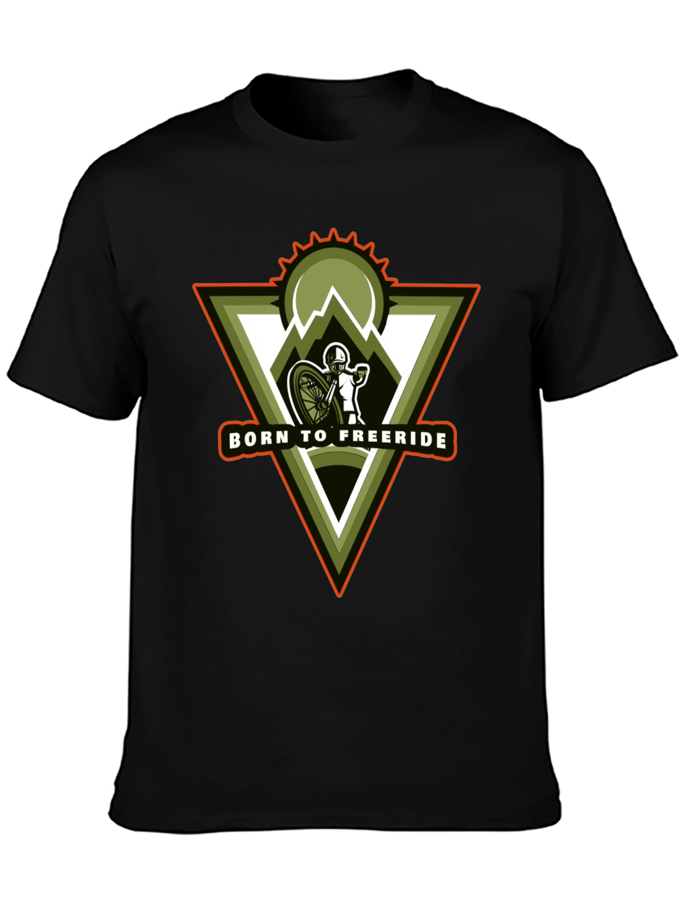 Born to Freeride Mountain Biker Black T-Shirt