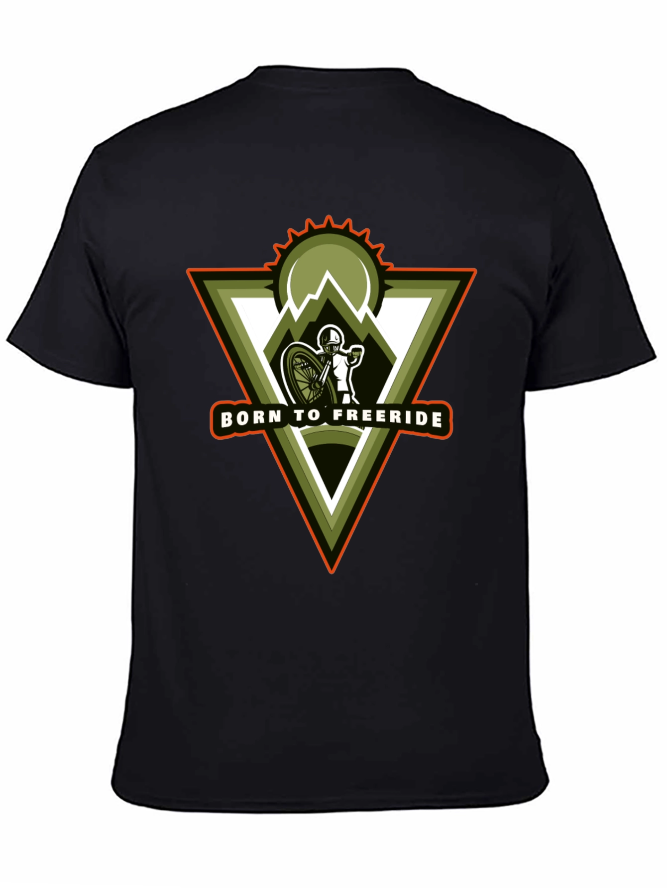 Born to Freeride Mountain Biker Black T-Shirt