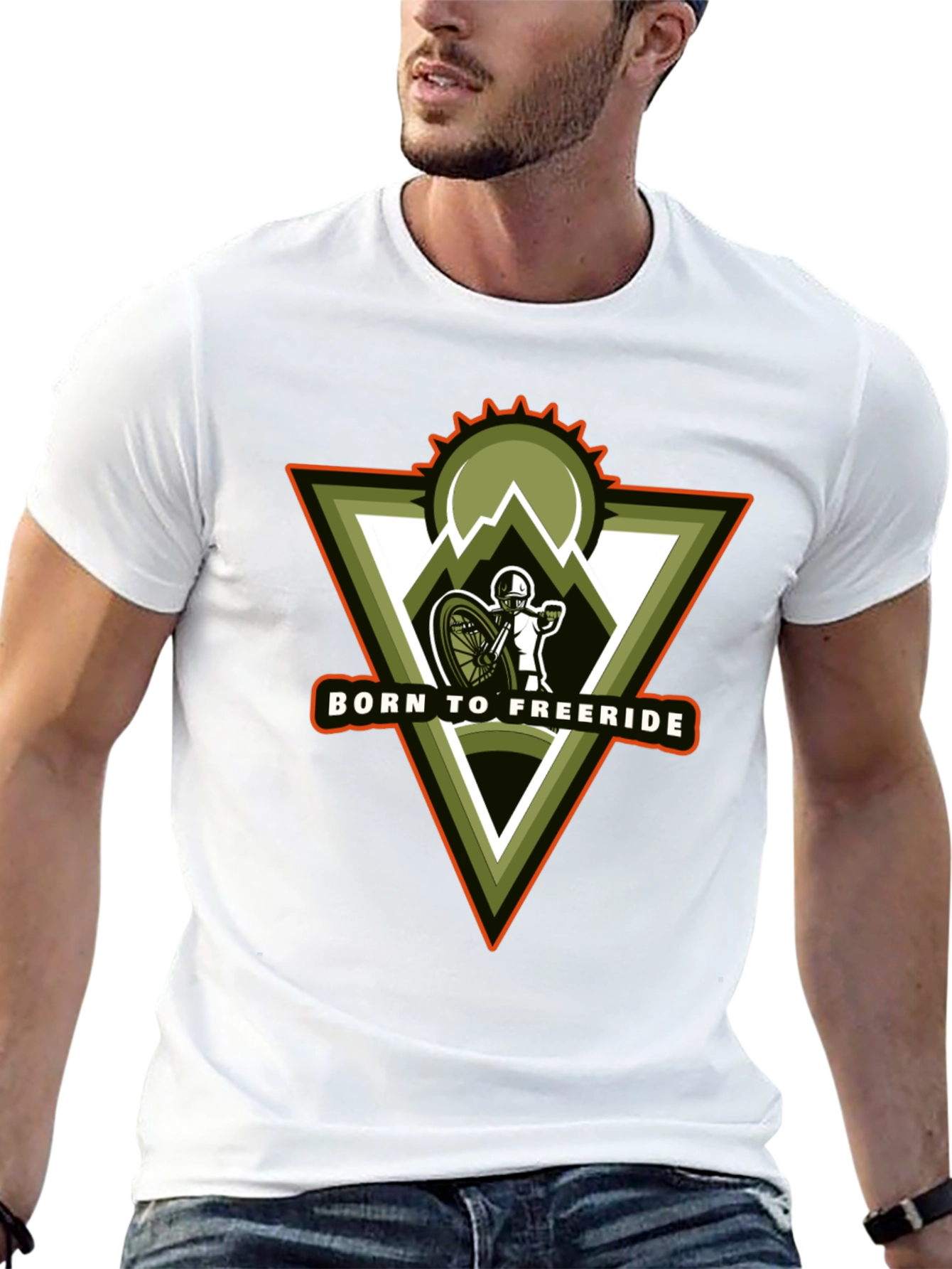Born to Freeride Mountain Biker Black T-Shirt
