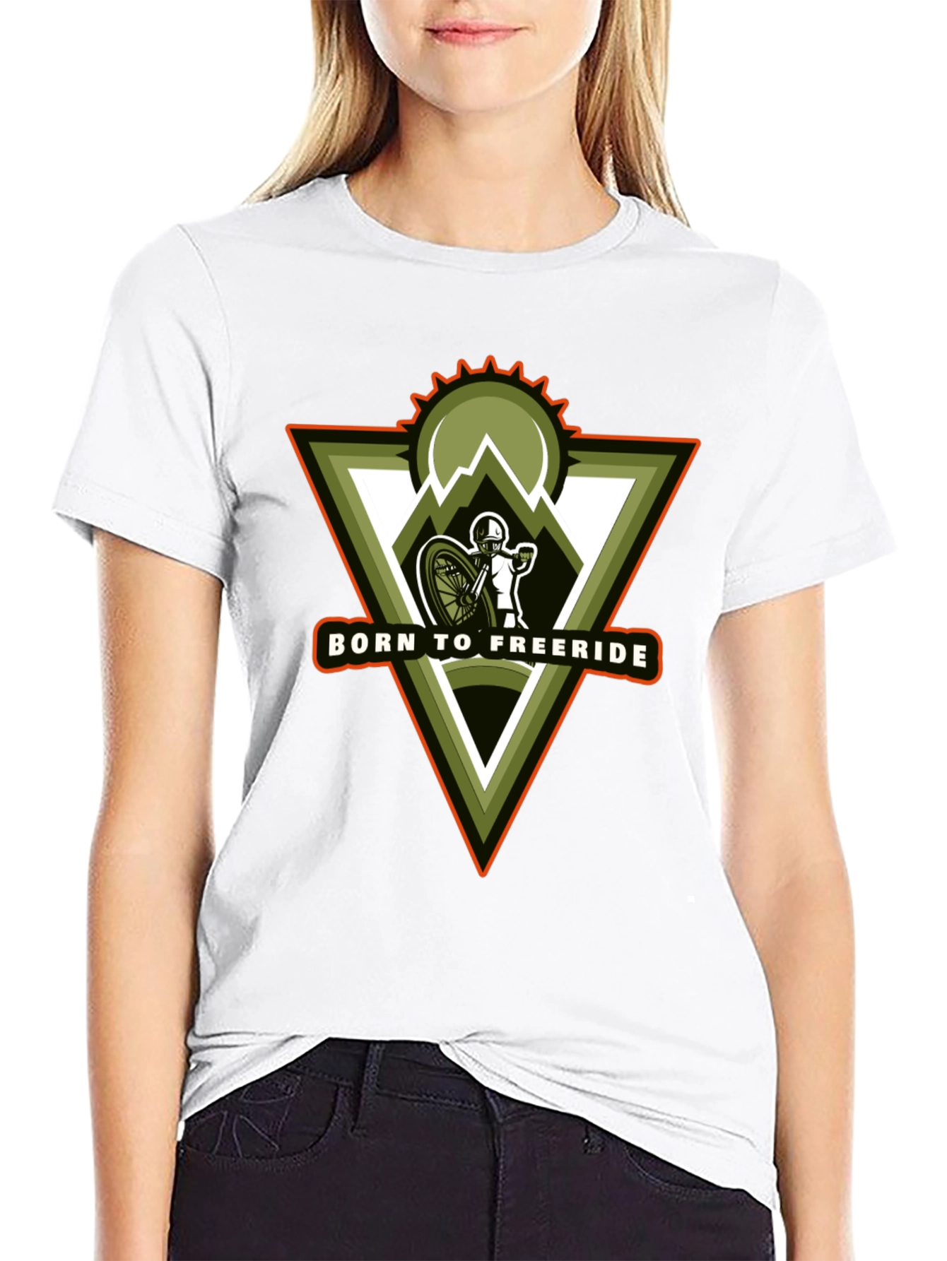 Born to Freeride Mountain Biker Black T-Shirt