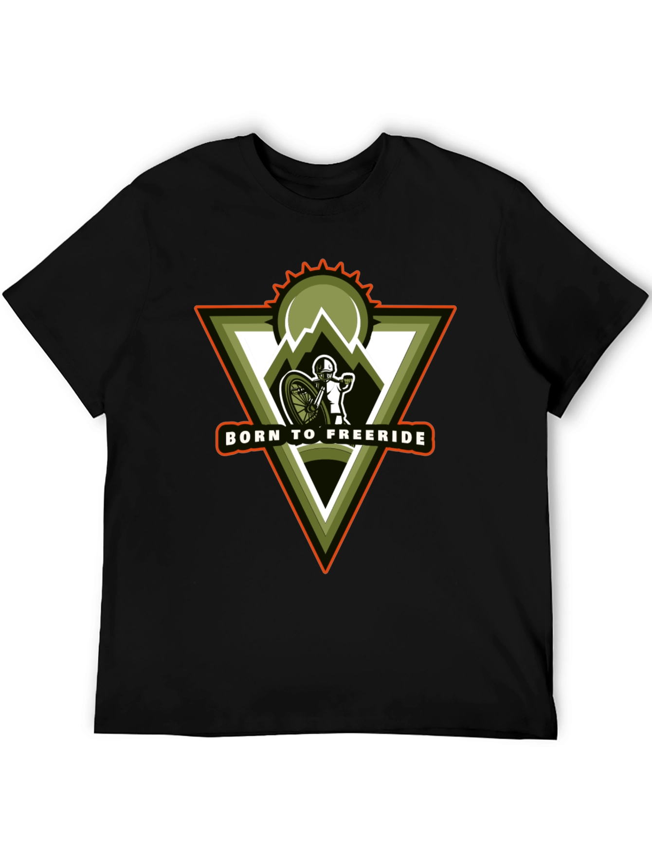 Born to Freeride Mountain Biker Black T-Shirt