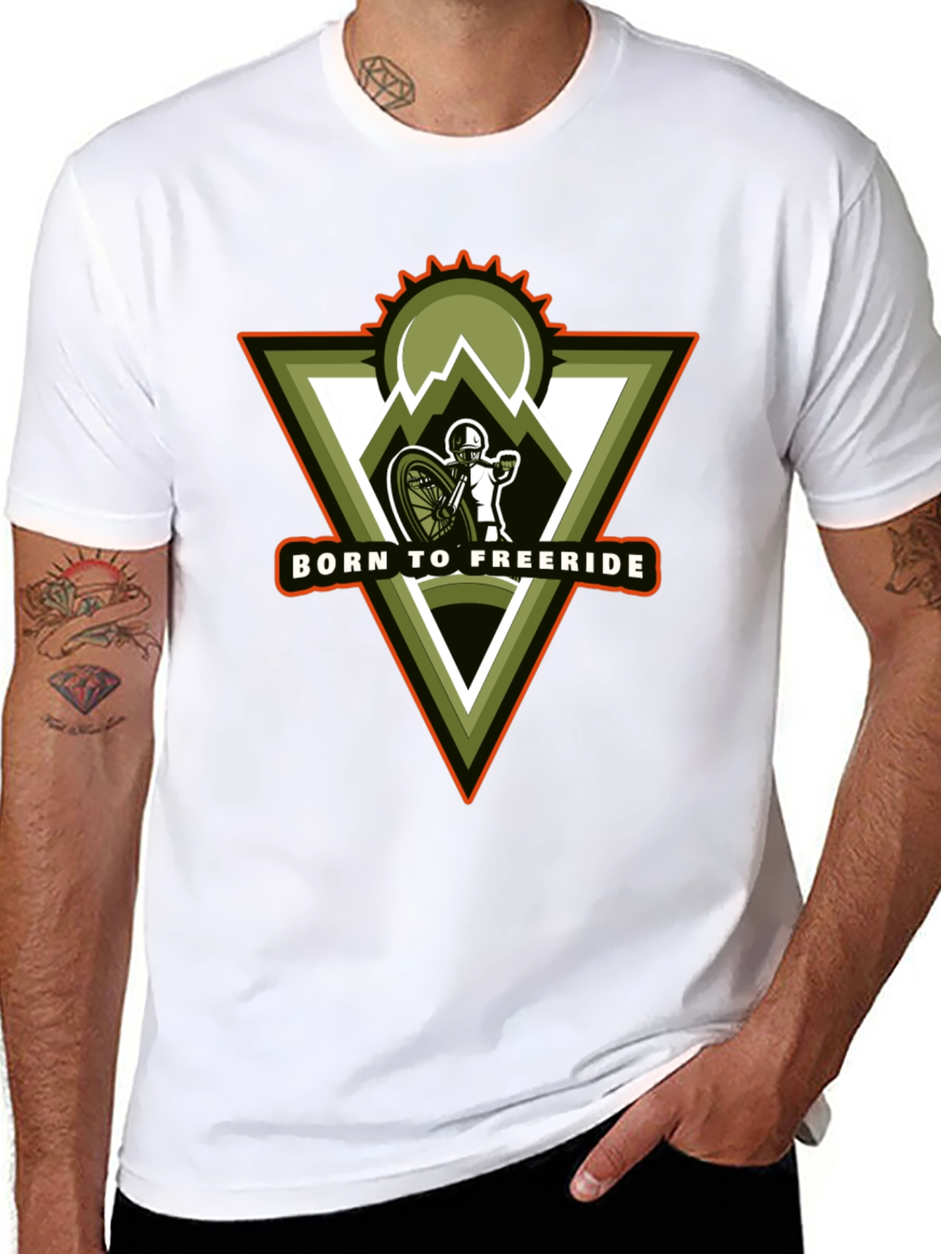 Born to Freeride Mountain Biker Black T-Shirt