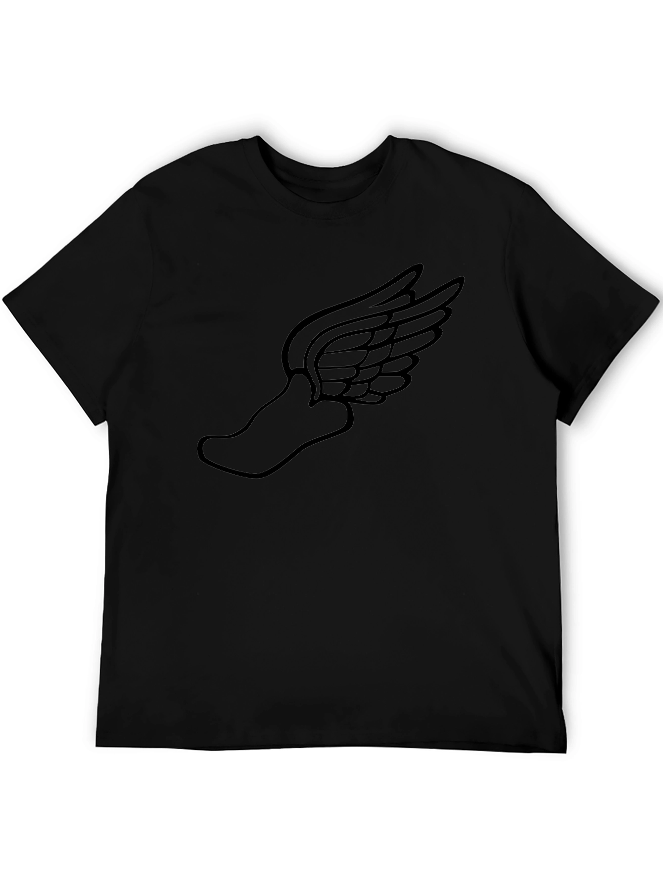 Winged Foot Graphic Tee - Sleek Black T-Shirt