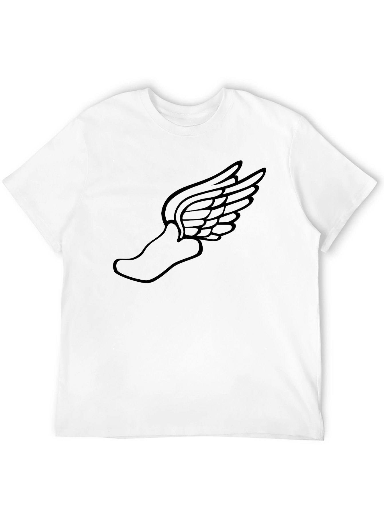 Winged Foot Graphic Tee - Sleek Black T-Shirt