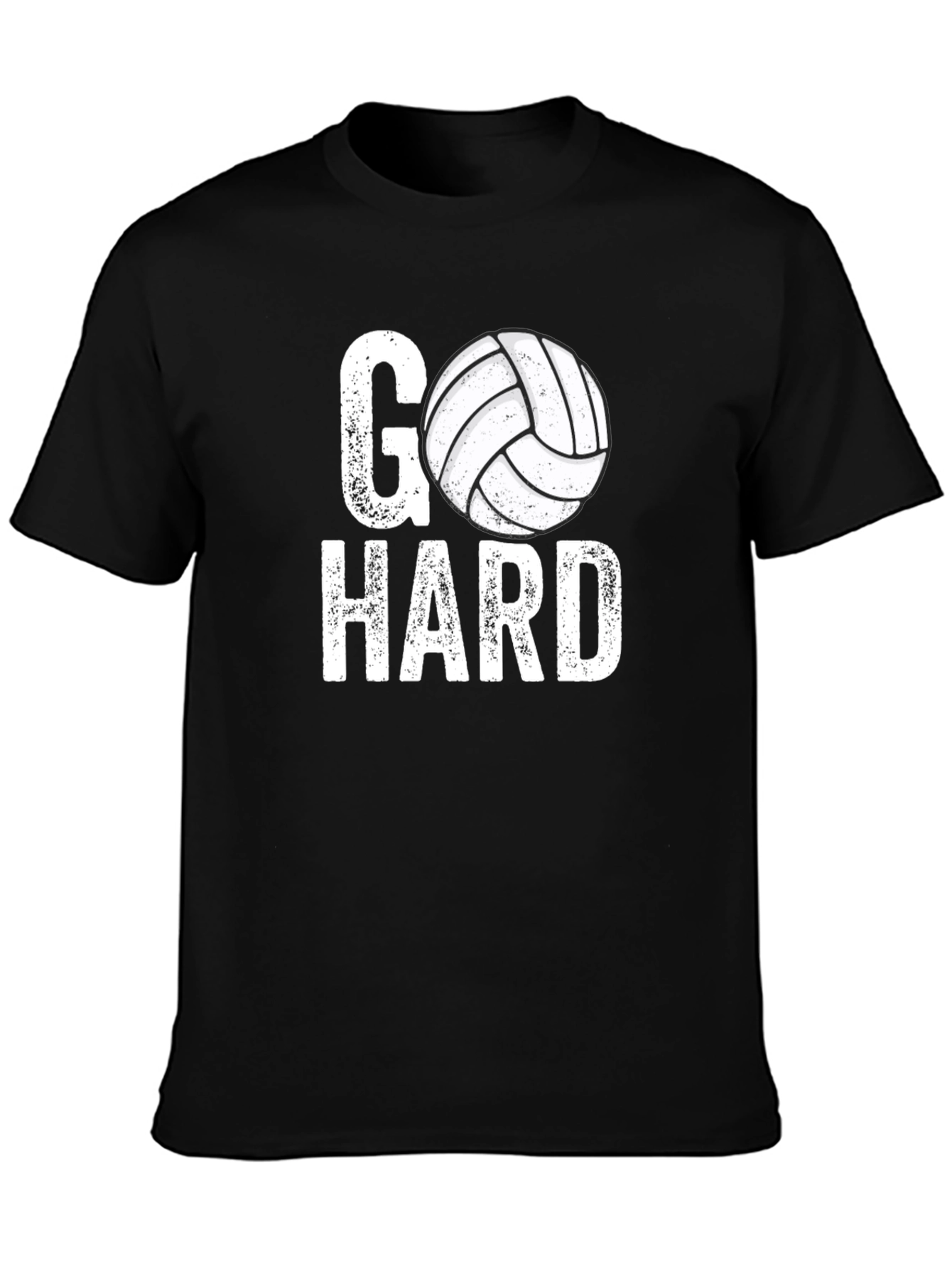 Go Hard Volleyball Graphic Tee - Black Casual T-Shirt