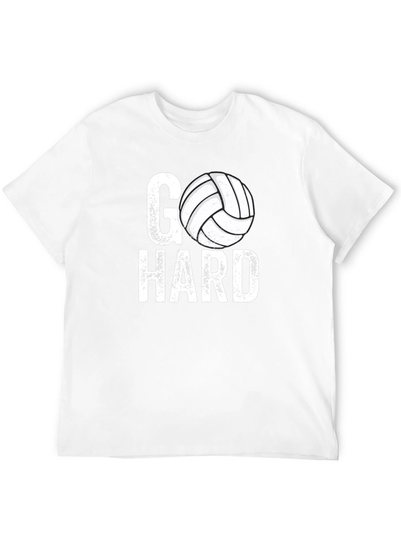 Go Hard Volleyball Graphic Tee - Black Casual T-Shirt