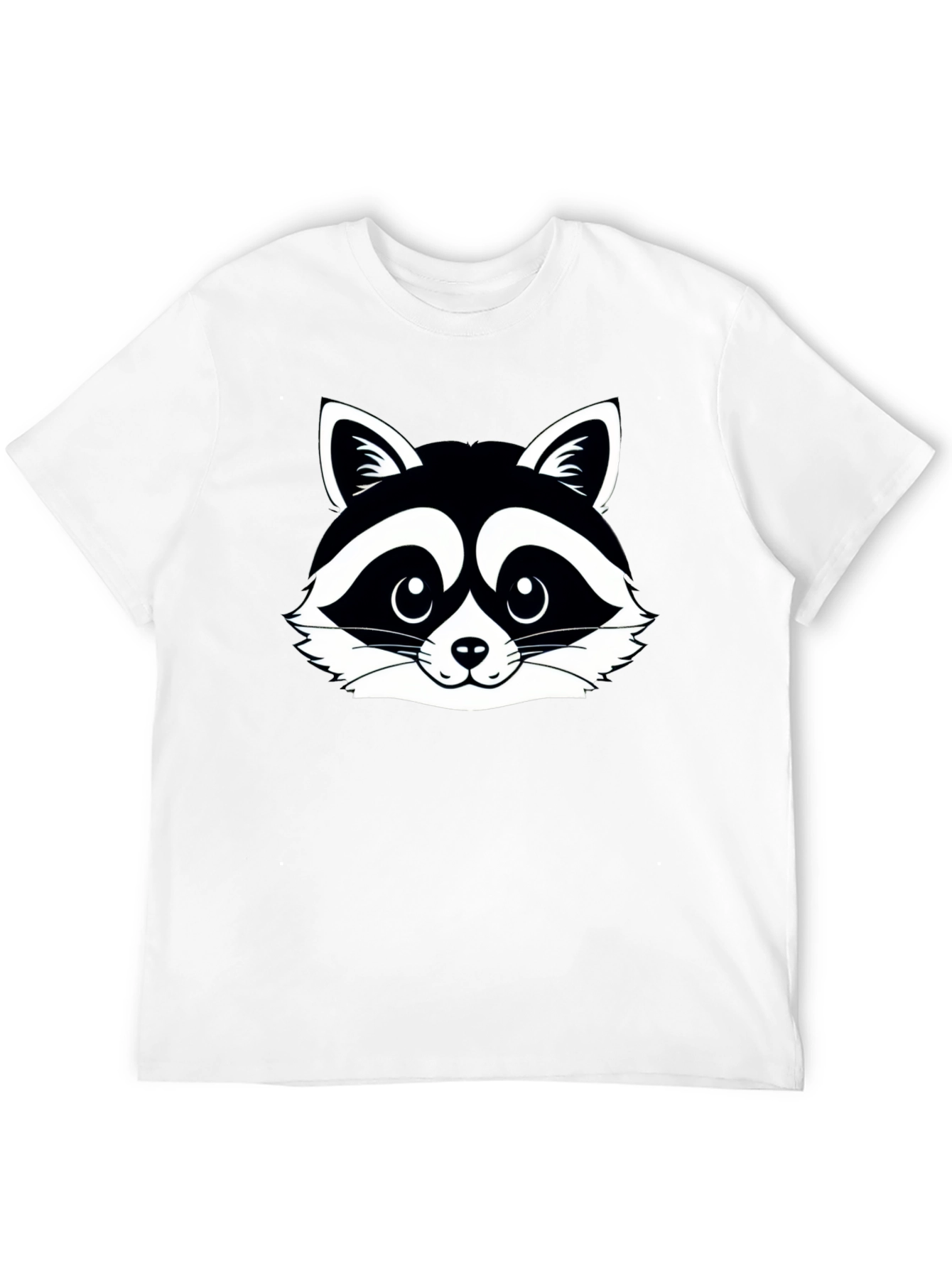 Raccoon Graphic Tee - Black Cotton Crew Neck Shirt