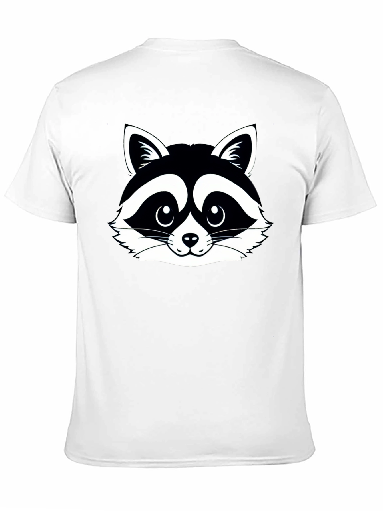 Raccoon Graphic Tee - Black Cotton Crew Neck Shirt