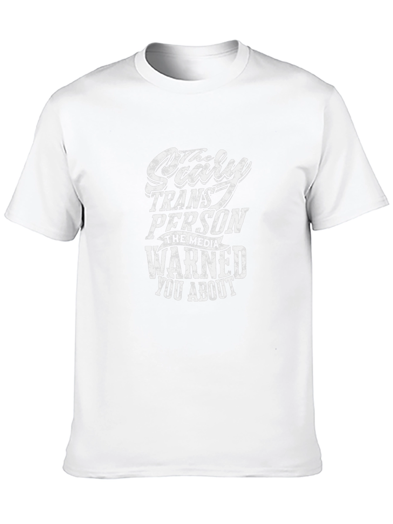 Scary Trans Person Graphic Tee - Black Cotton T-Shirt