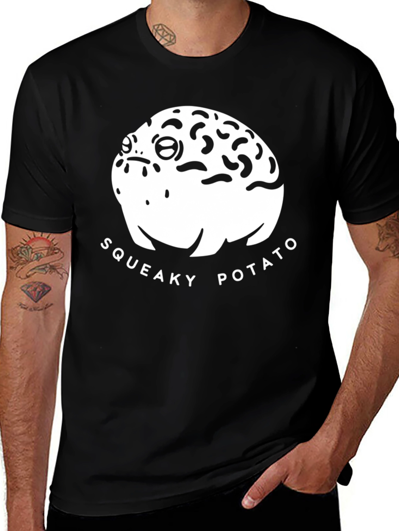 Squeaky Potato Black T-Shirt