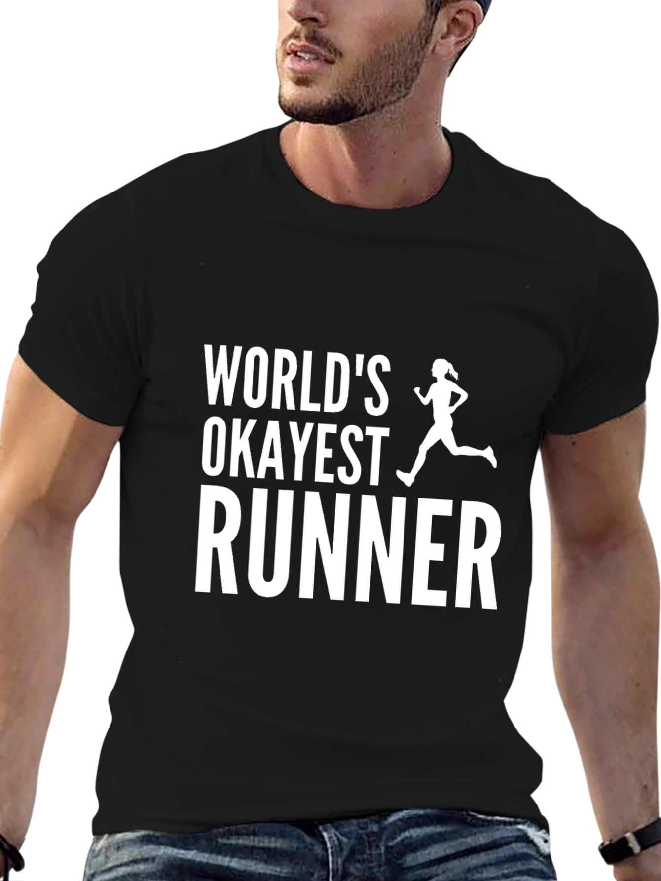 Worlds Okayest Runner Black T-Shirt