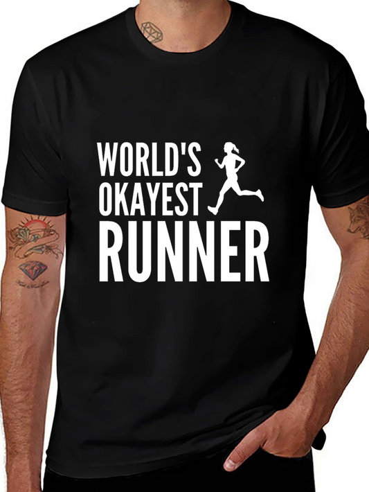 Worlds Okayest Runner Black T-Shirt