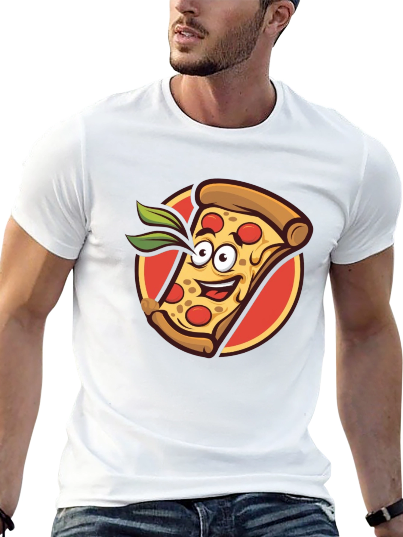 Pizza Slice Graphic Tee - Funny Cartoon Style