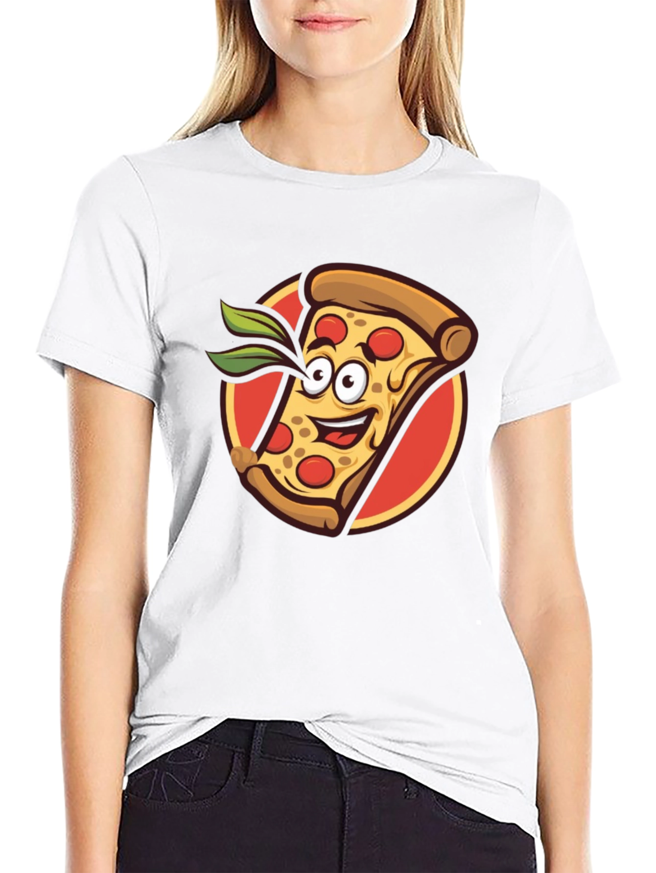 Pizza Slice Graphic Tee - Funny Cartoon Style