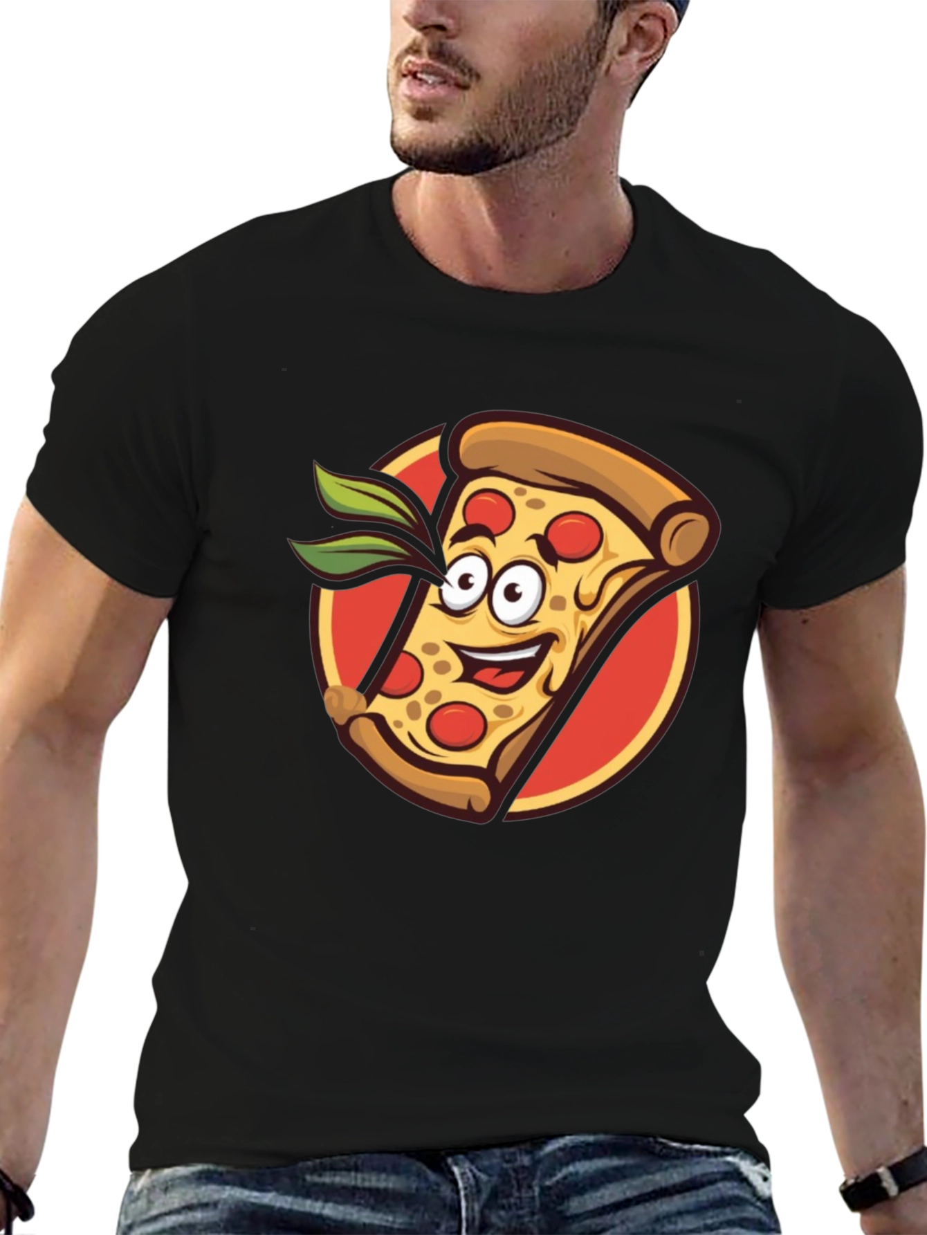 Pizza Slice Graphic Tee - Funny Cartoon Style