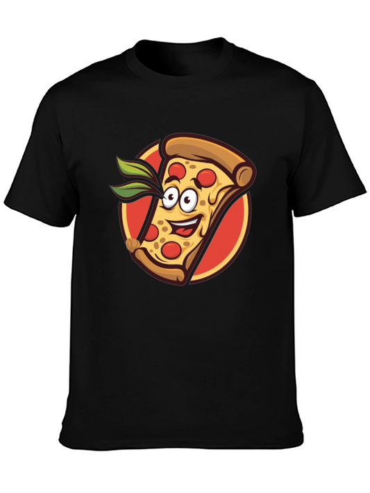 Pizza Slice Graphic Tee - Funny Cartoon Style