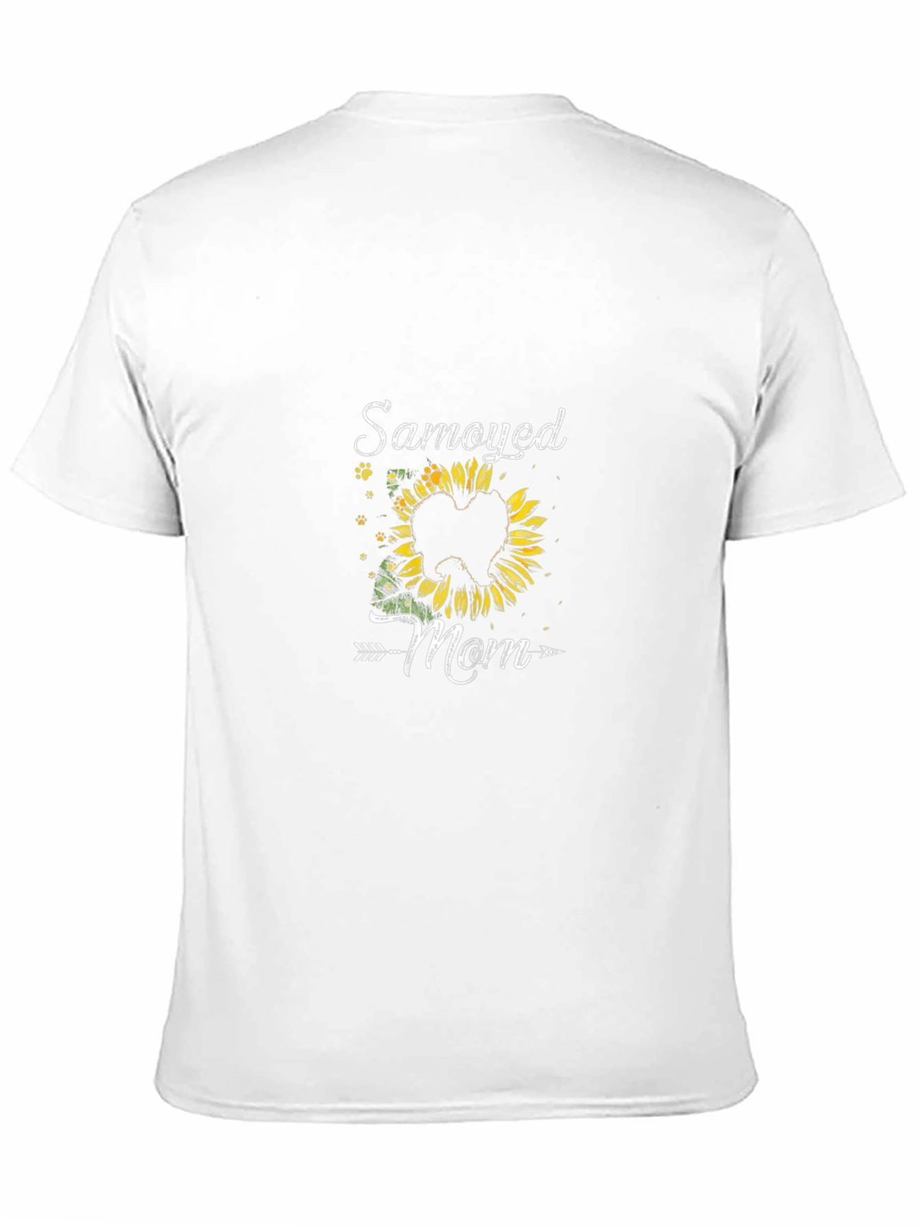 Samoyed Mom Sunflower Black T-Shirt