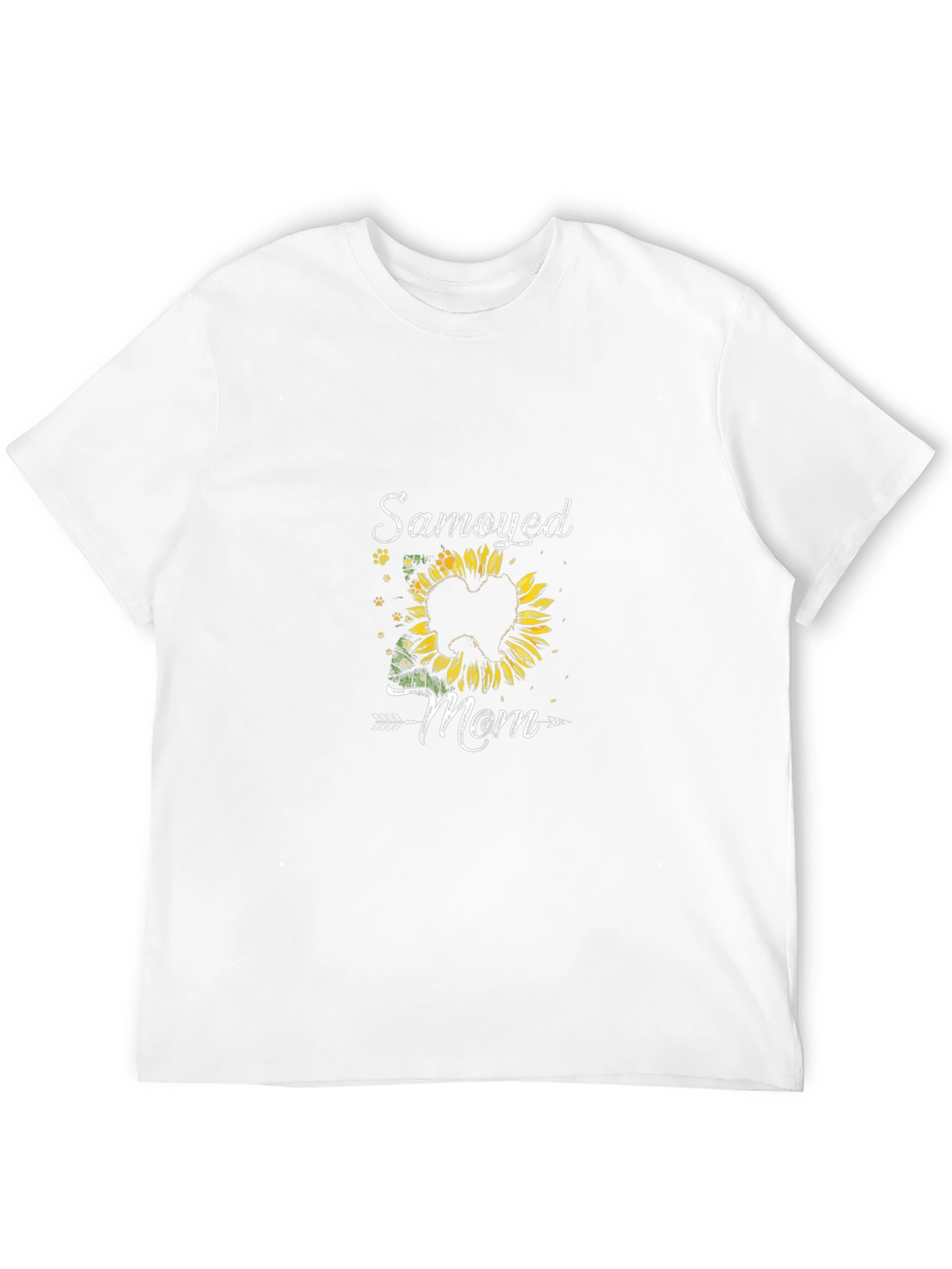 Samoyed Mom Sunflower Black T-Shirt
