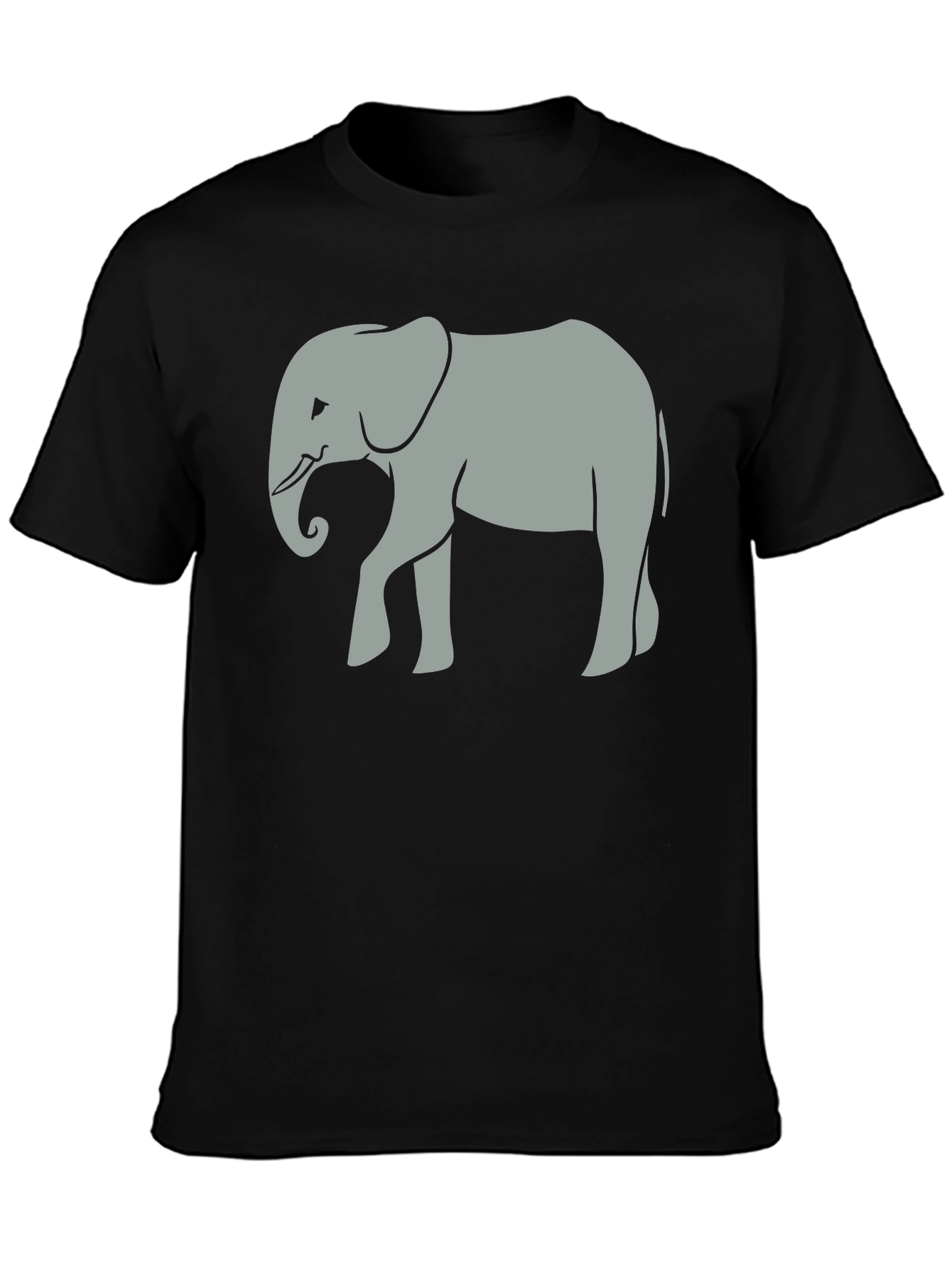 Elephant Graphic Tee - Unisex Black Cotton T-Shirt