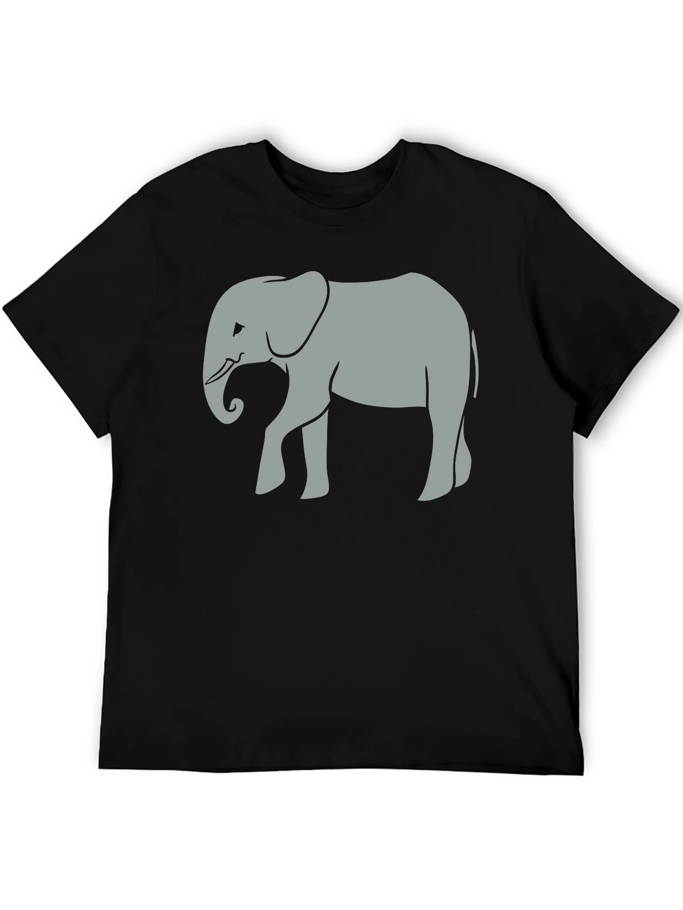 Elephant Graphic Tee - Unisex Black Cotton T-Shirt