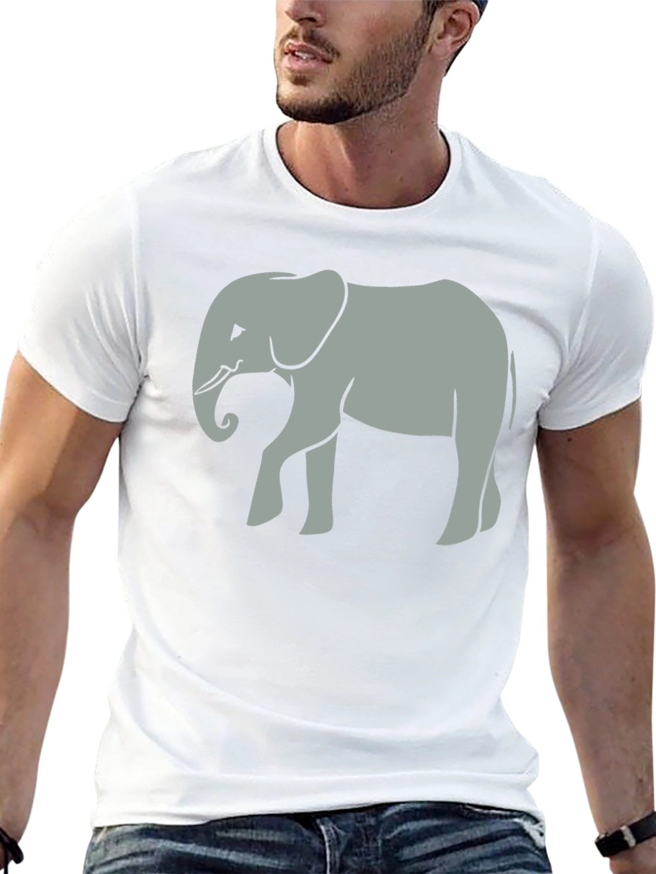 Elephant Graphic Tee - Unisex Black Cotton T-Shirt