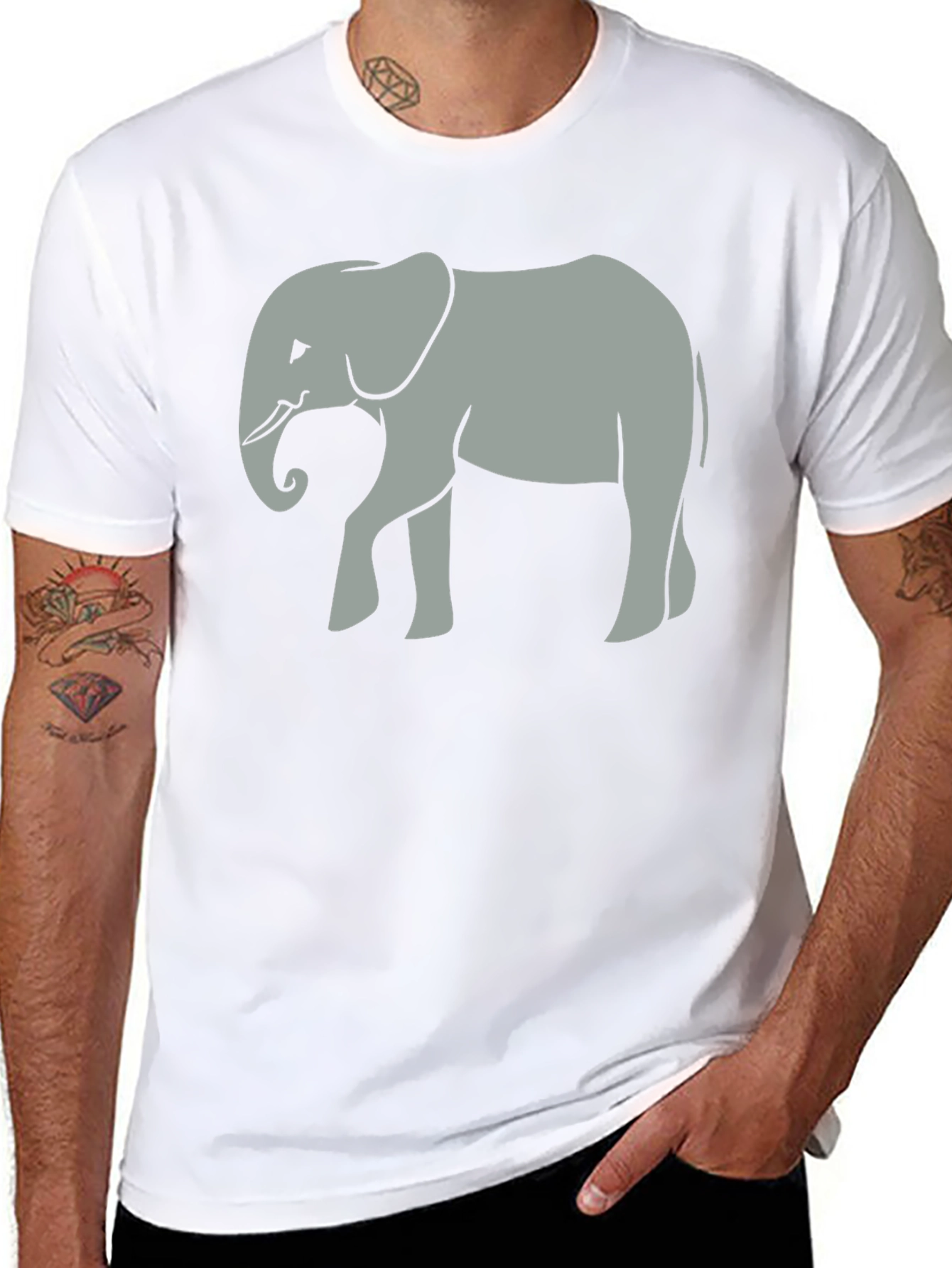 Elephant Graphic Tee - Unisex Black Cotton T-Shirt