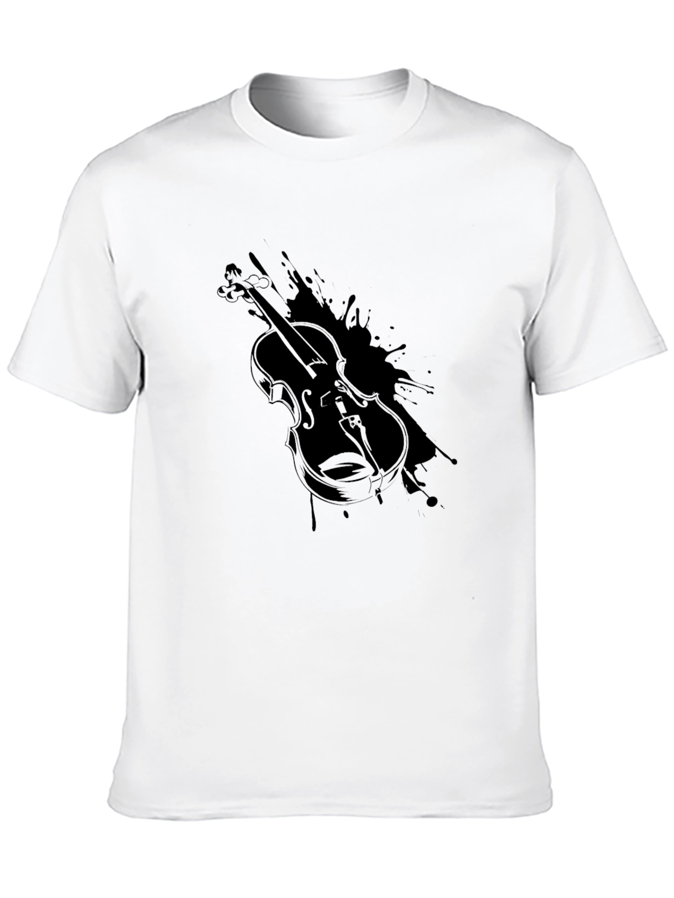 Violin Graphic Tee - Music Lovers Black T-Shirt