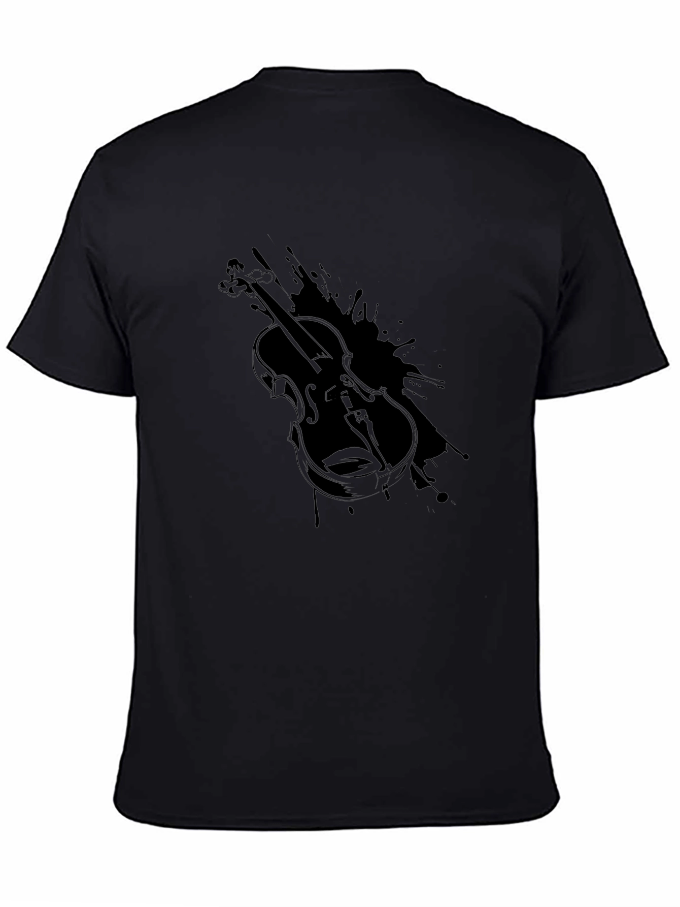Violin Graphic Tee - Music Lovers Black T-Shirt