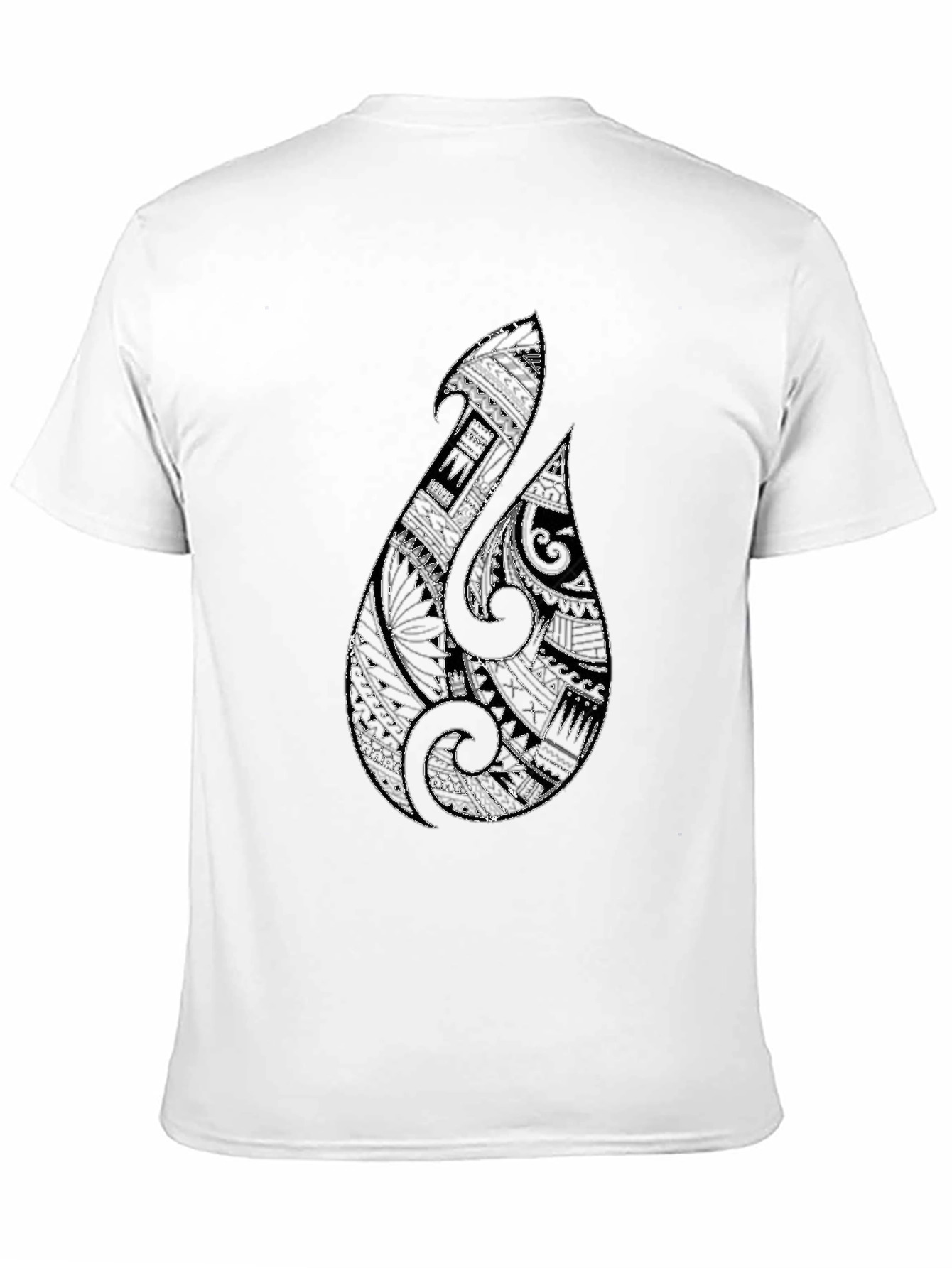 Tribal Hook Graphic Tee - Black Cotton Blend