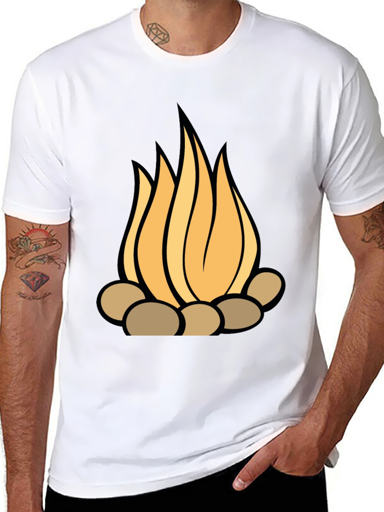 Campfire Graphic Tee - Stylish Black T-Shirt