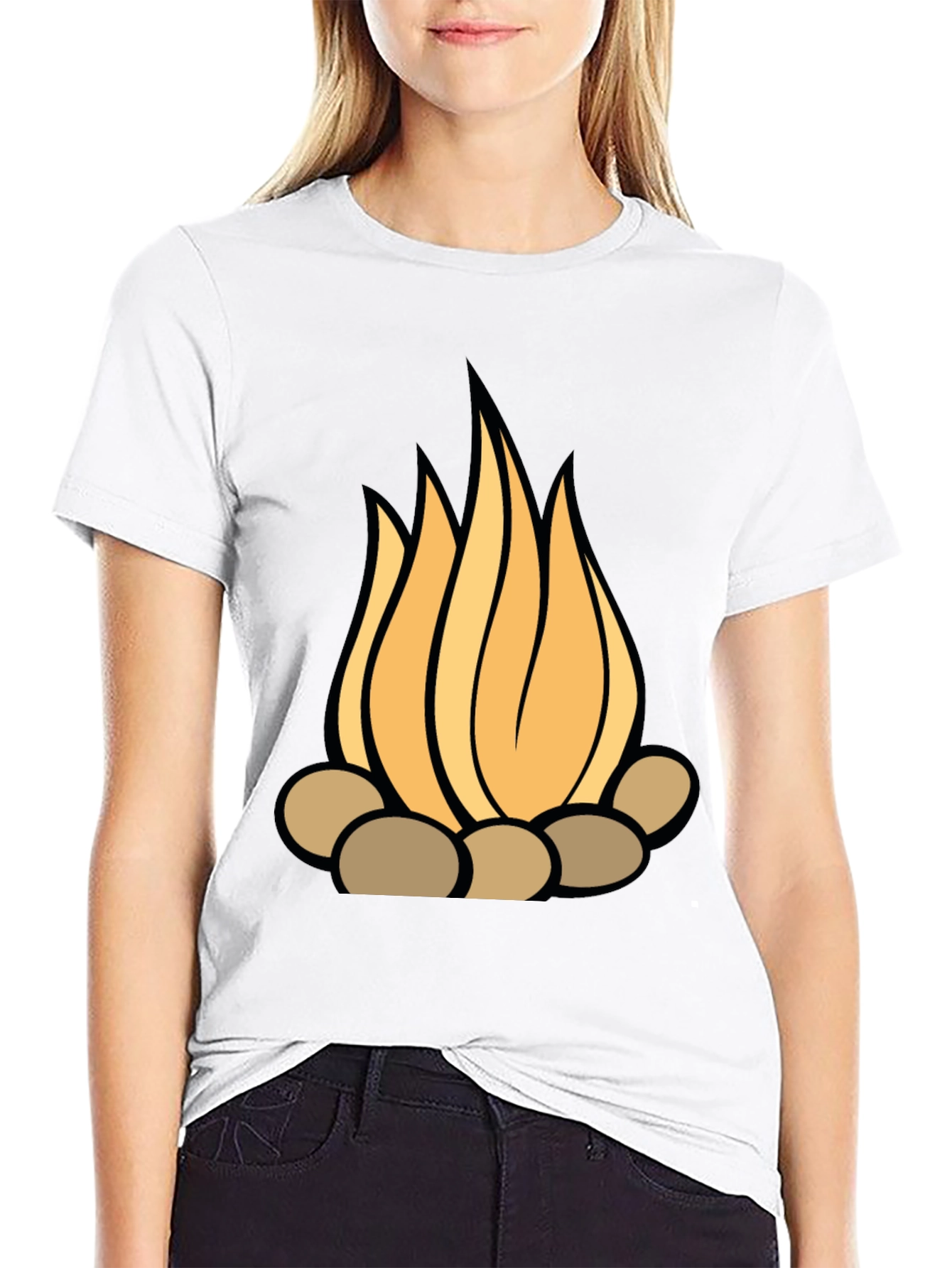 Campfire Graphic Tee - Stylish Black T-Shirt