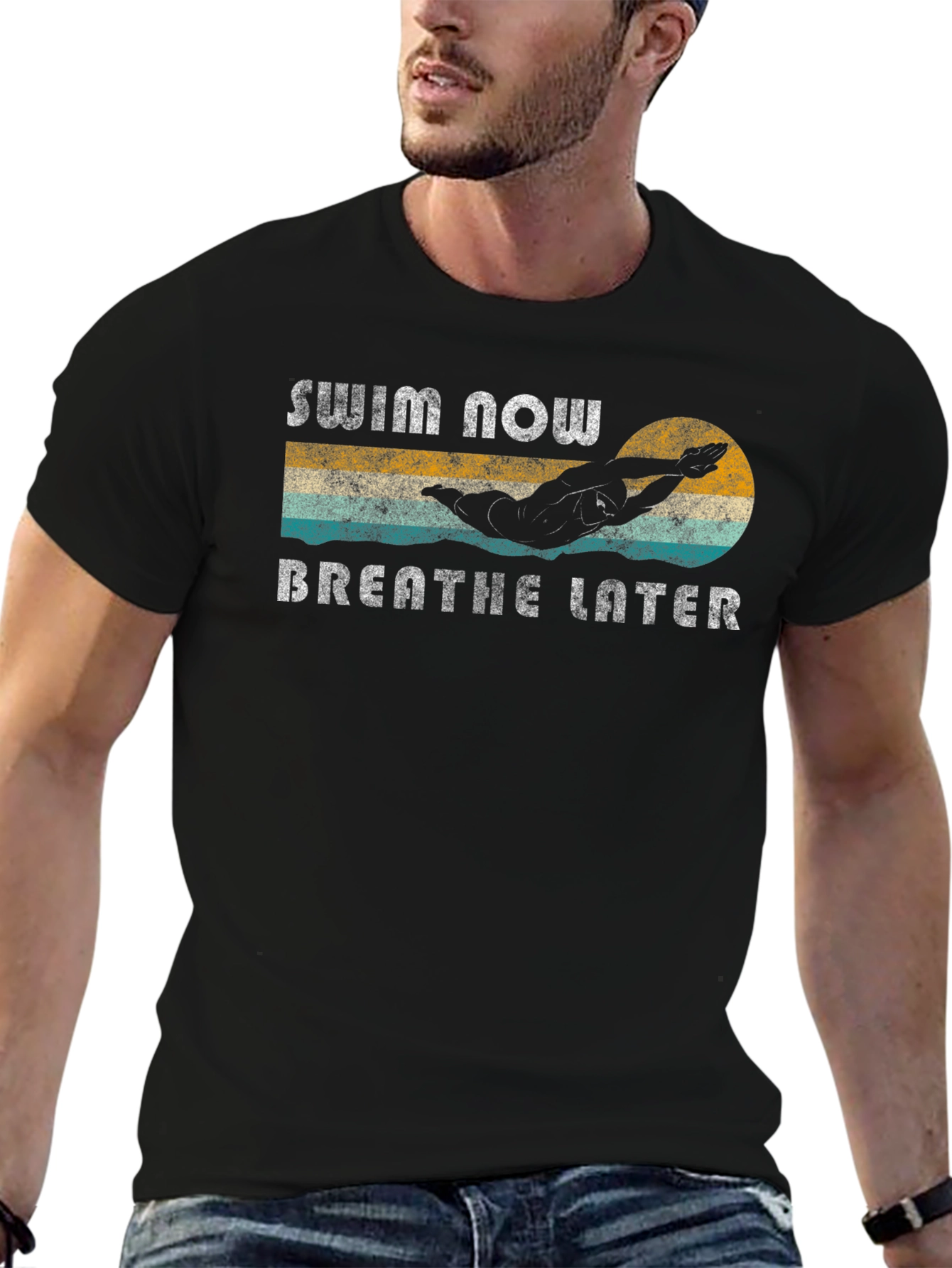 Swim Now Breathe Later Graphic T-Shirt