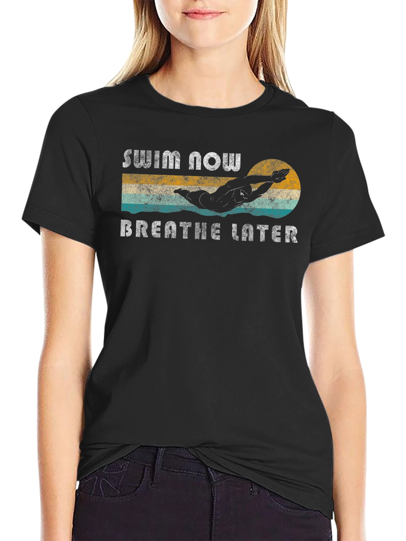 Swim Now Breathe Later Graphic T-Shirt