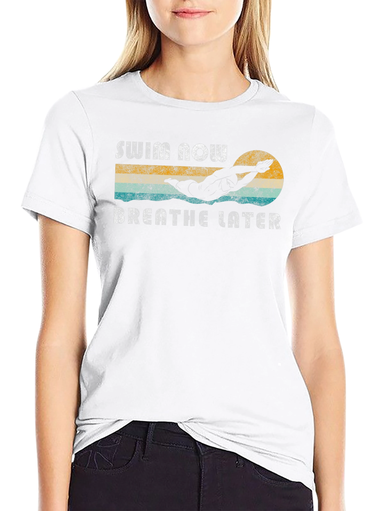 Swim Now Breathe Later Graphic T-Shirt