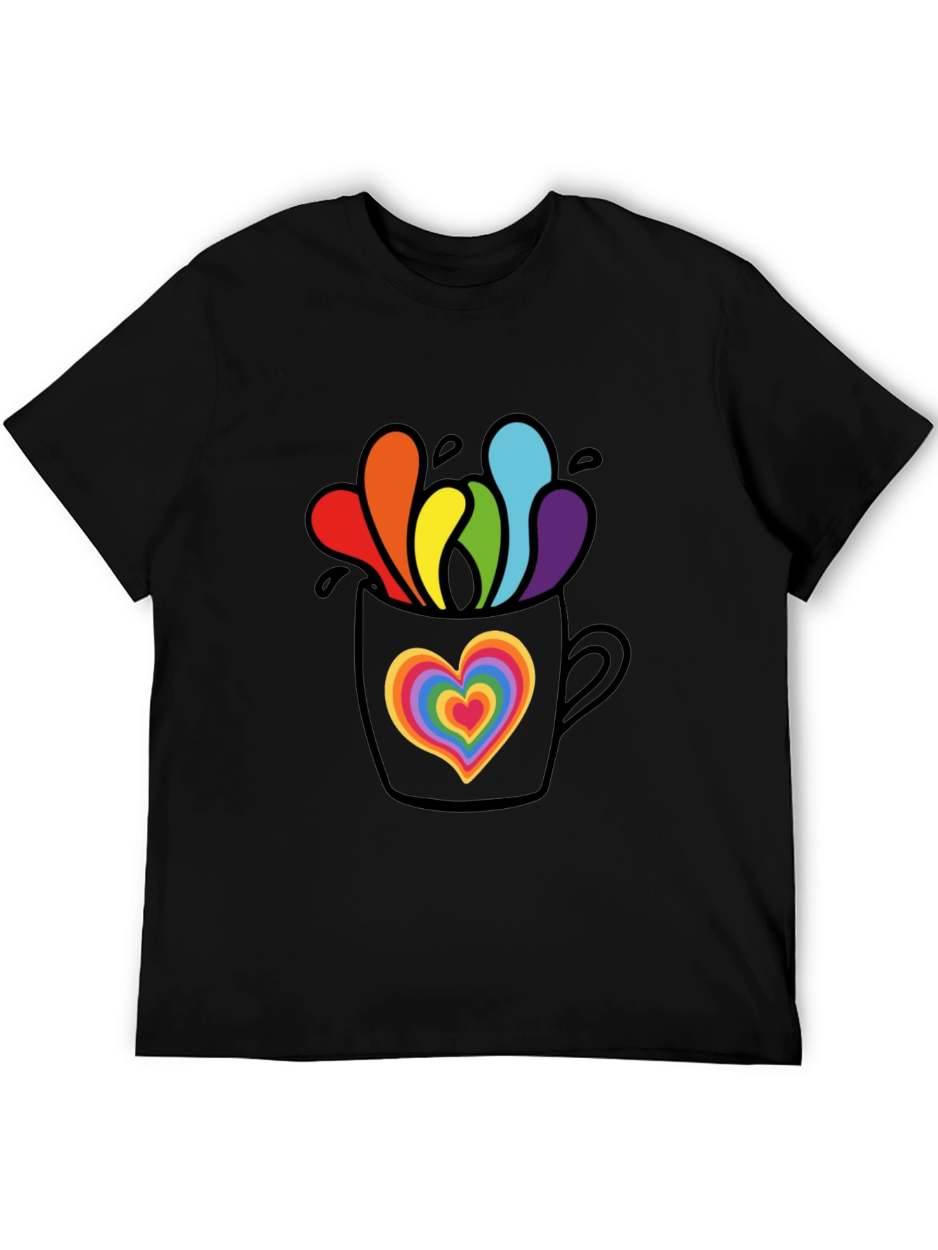 Rainbow Heart Mug Graphic Tee