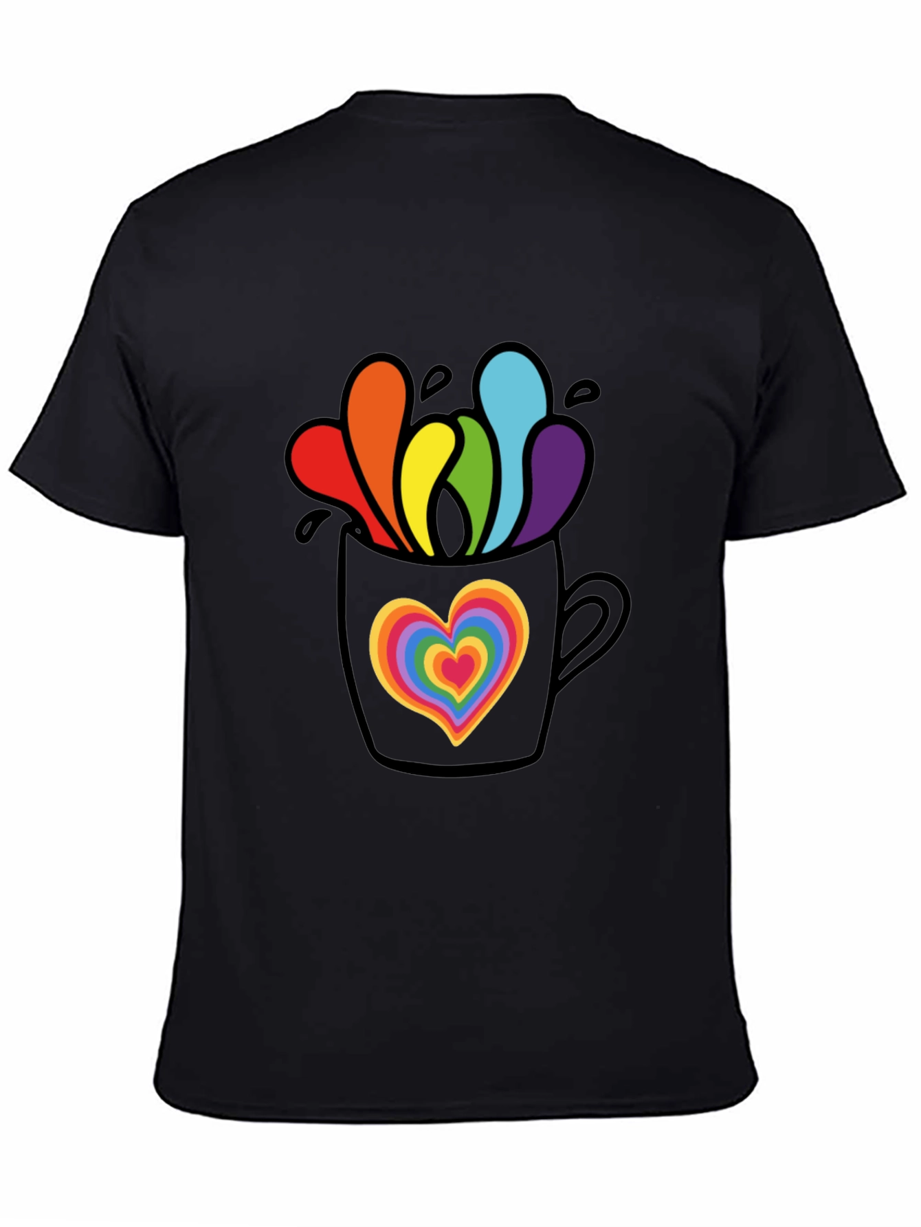 Rainbow Heart Mug Graphic Tee