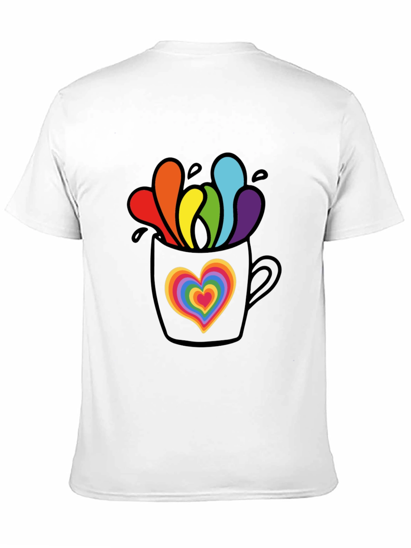 Rainbow Heart Mug Graphic Tee