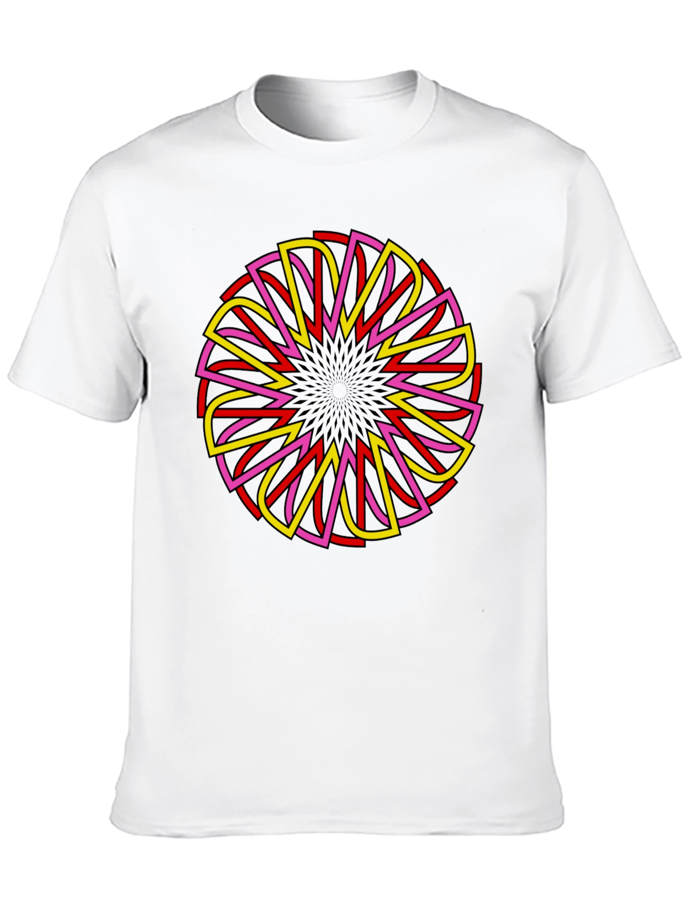 Geometric Mandala Graphic Tee - Black