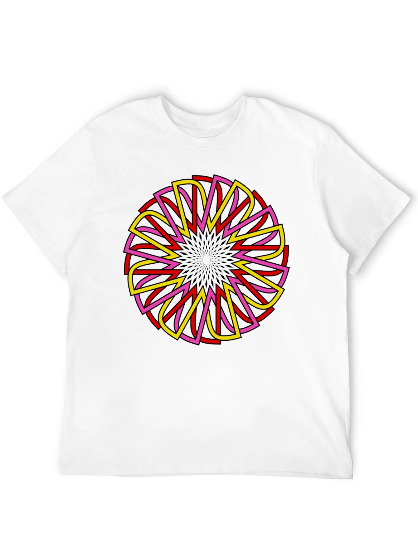 Geometric Mandala Graphic Tee - Black