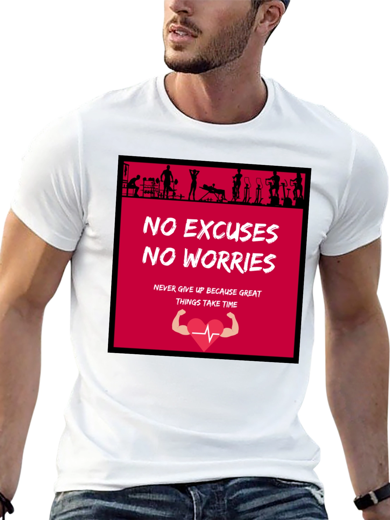 Motivational Gym T-Shirt - No Excuses
