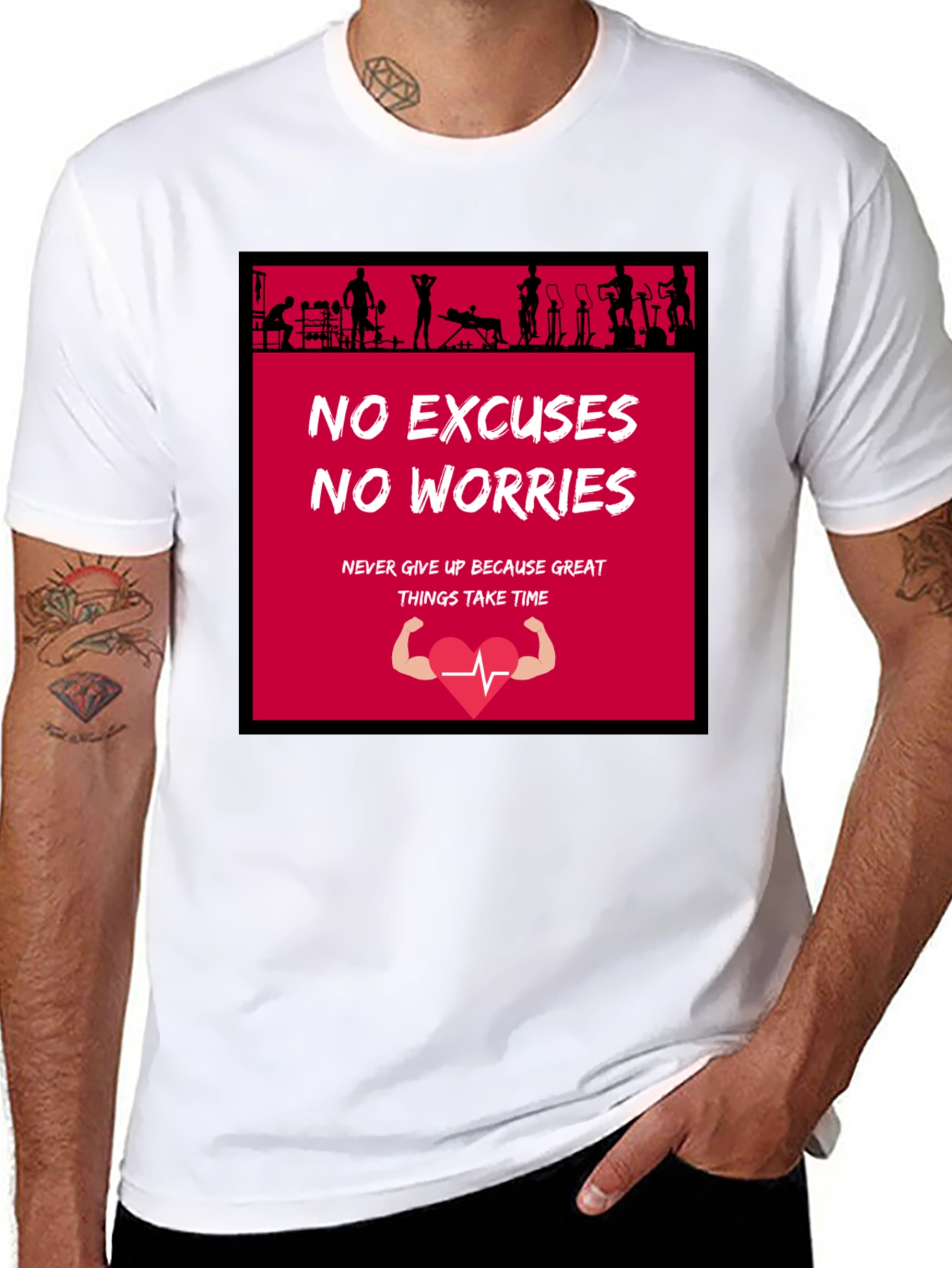 Motivational Gym T-Shirt - No Excuses