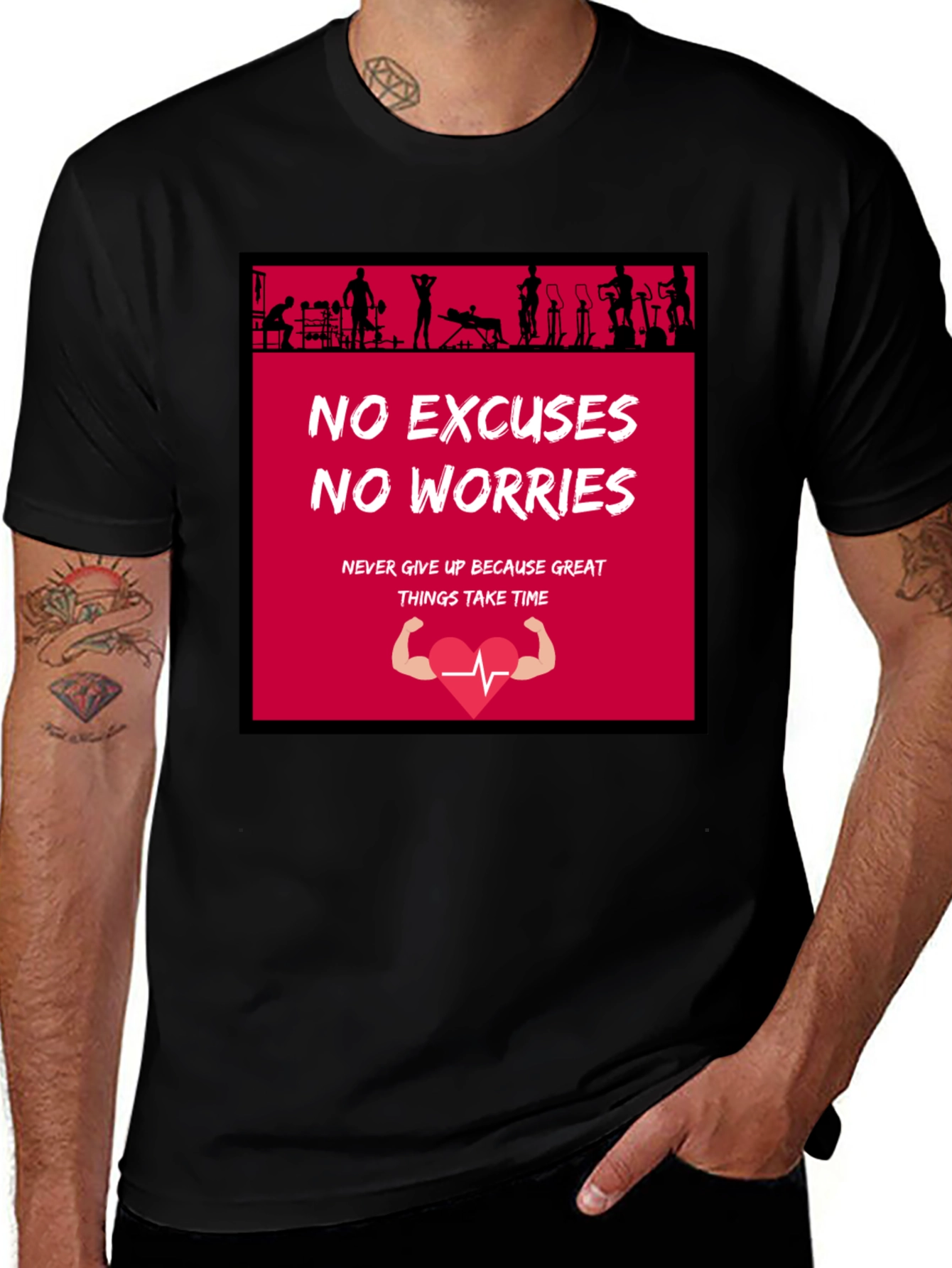 Motivational Gym T-Shirt - No Excuses