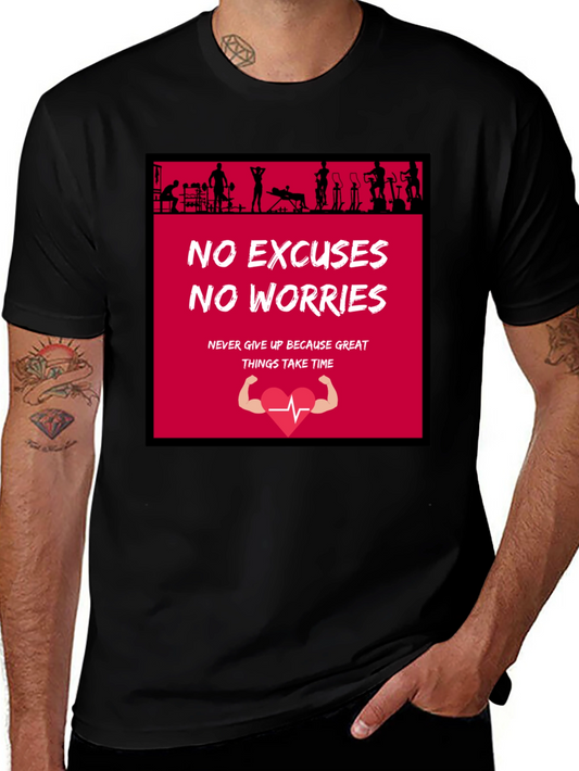 Motivational Gym T-Shirt - No Excuses