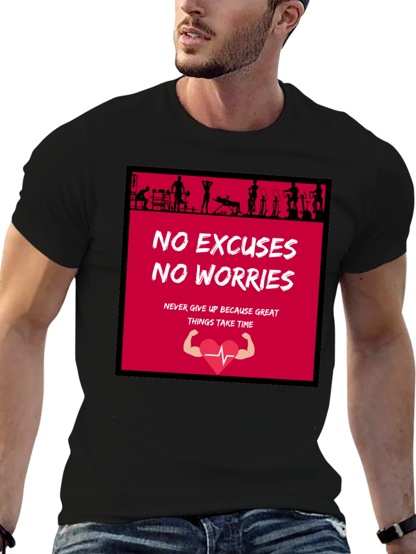 Motivational Gym T-Shirt - No Excuses