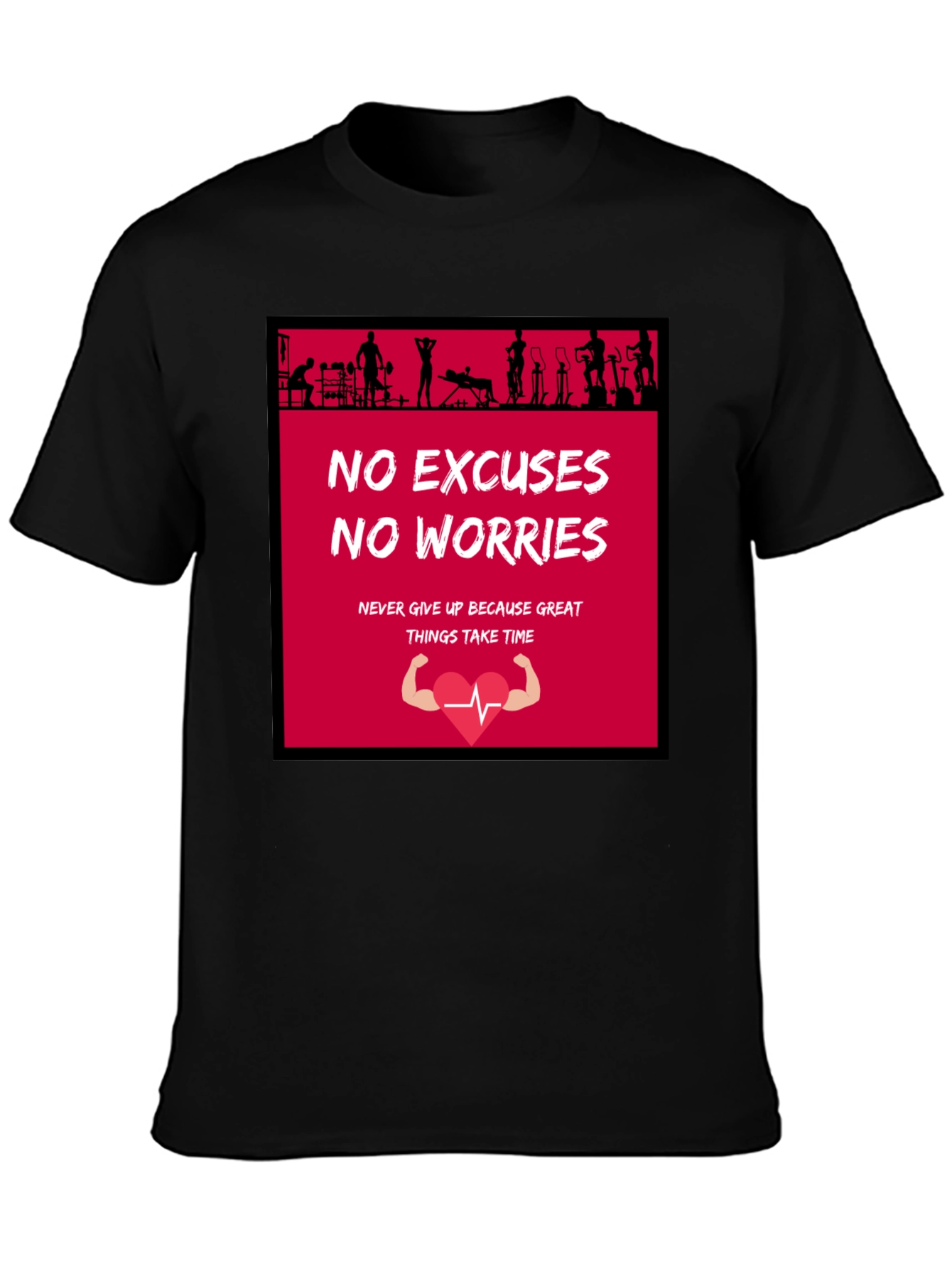 Motivational Gym T-Shirt - No Excuses