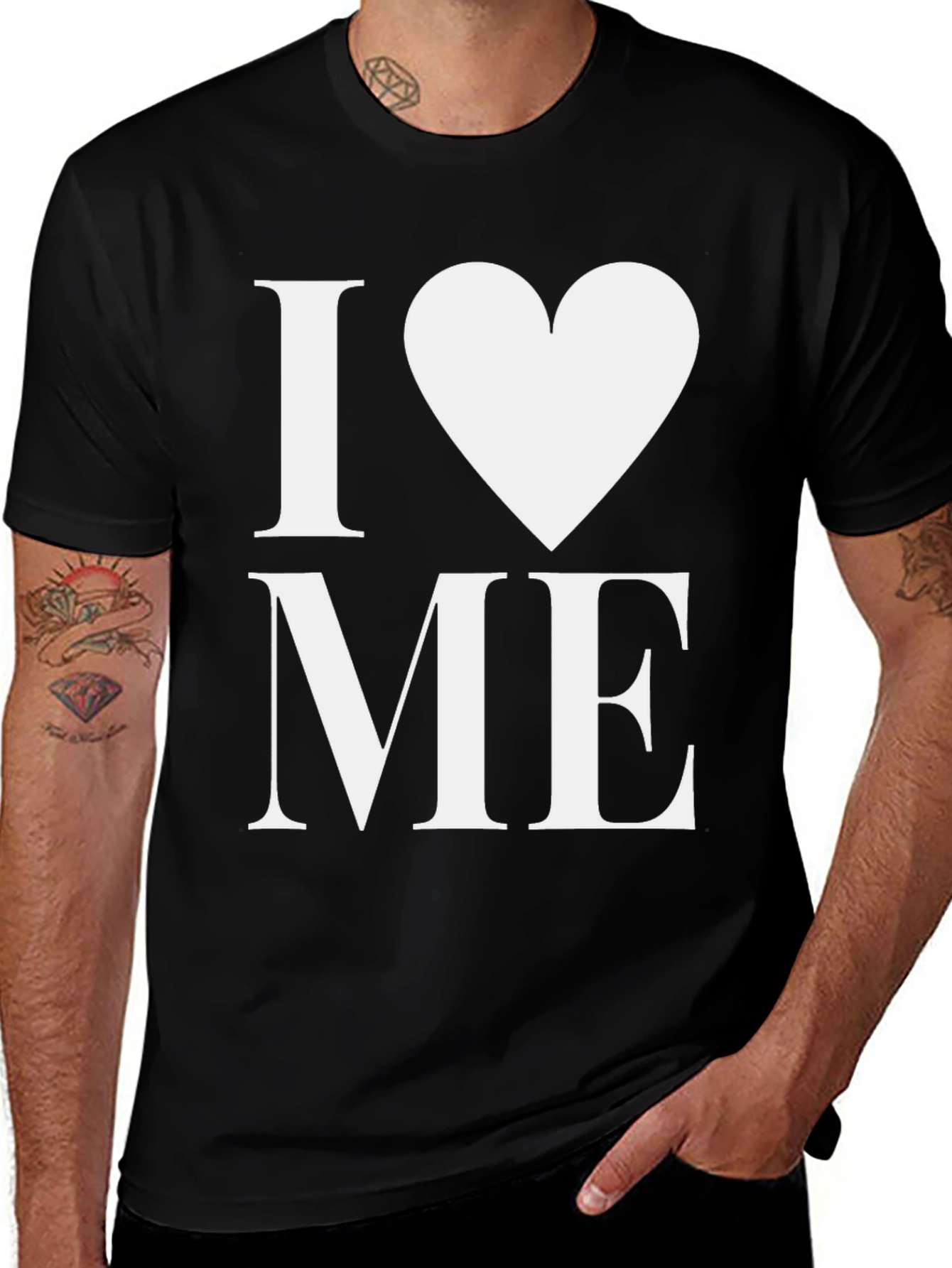 I Heart Me Black T-Shirt - Bold Graphic Tee