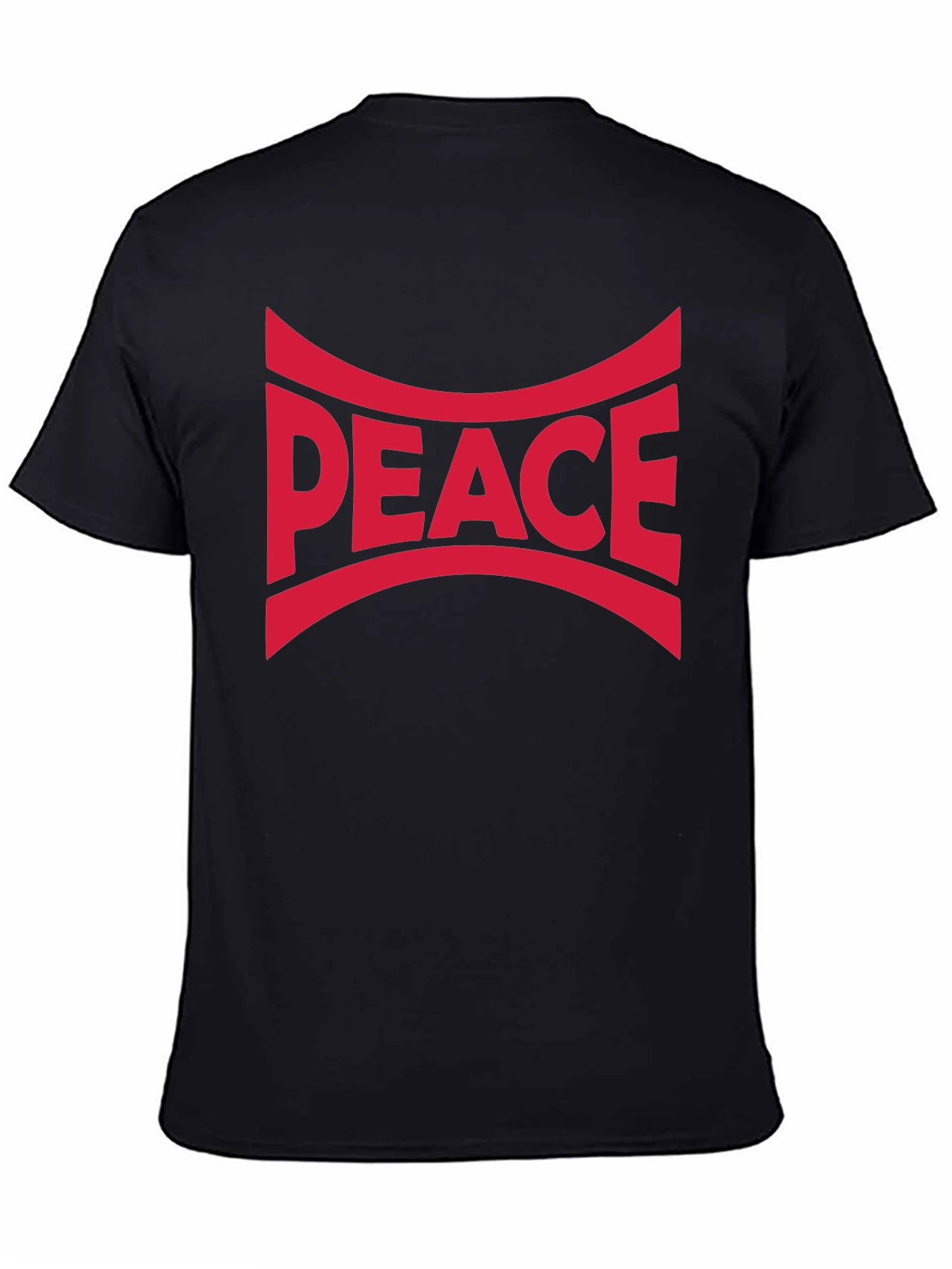 Peace Graphic T-Shirt - Black - Bold Red Design