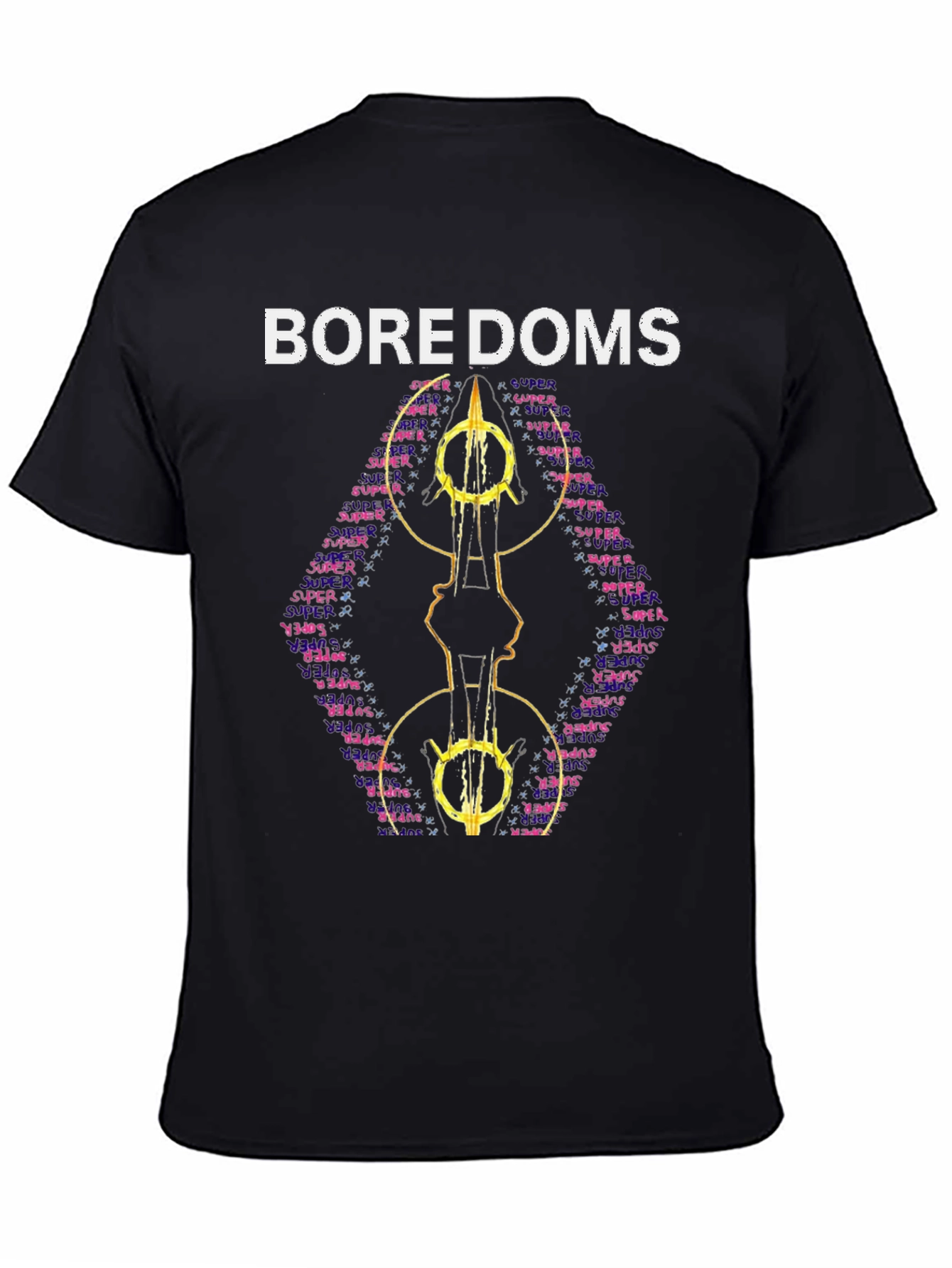 Boredoms Super T-Shirt Band Tee Black Cotton Blend